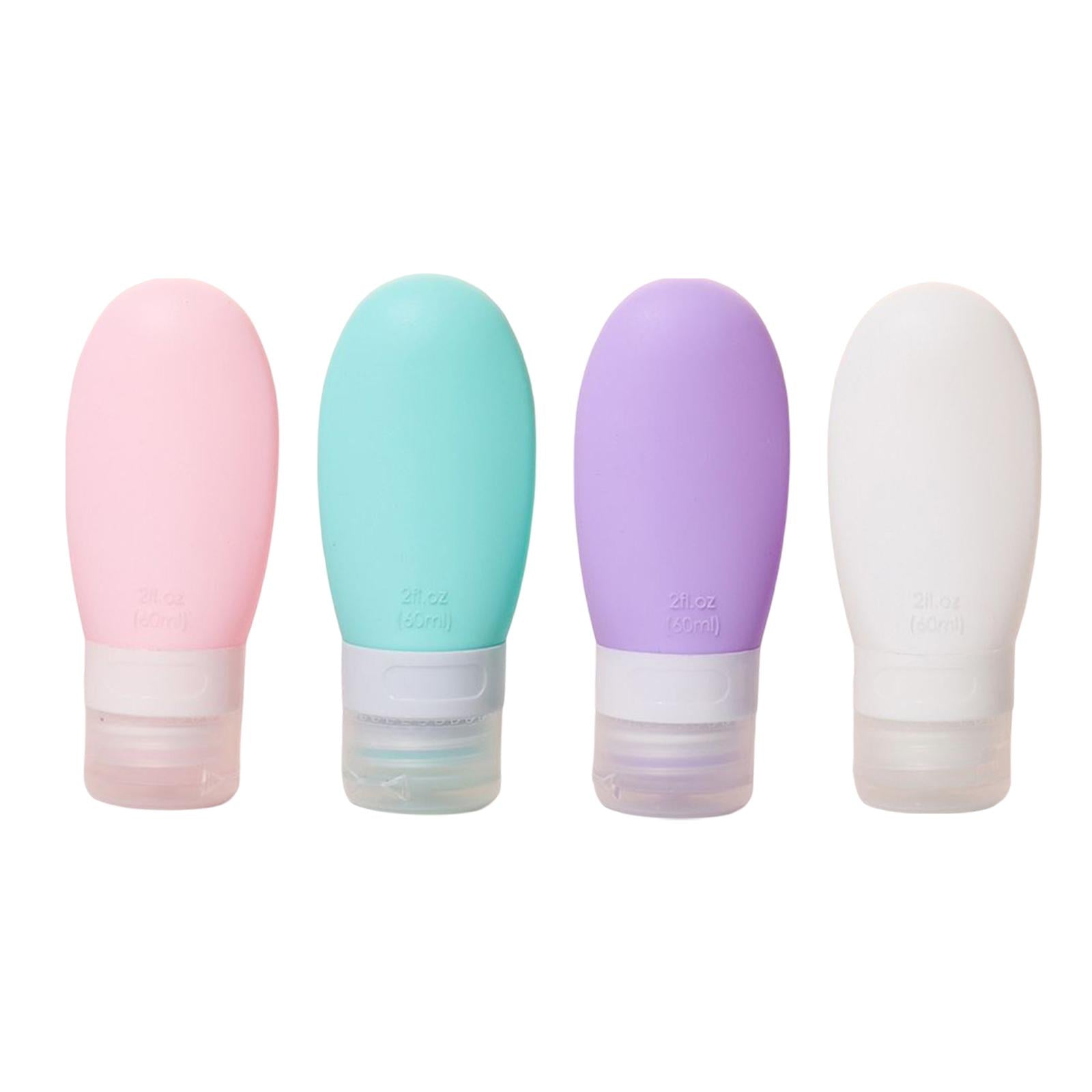 Silicone Travel Bottle Empty Refillable for Cosmetic Body Wash Conditioner White