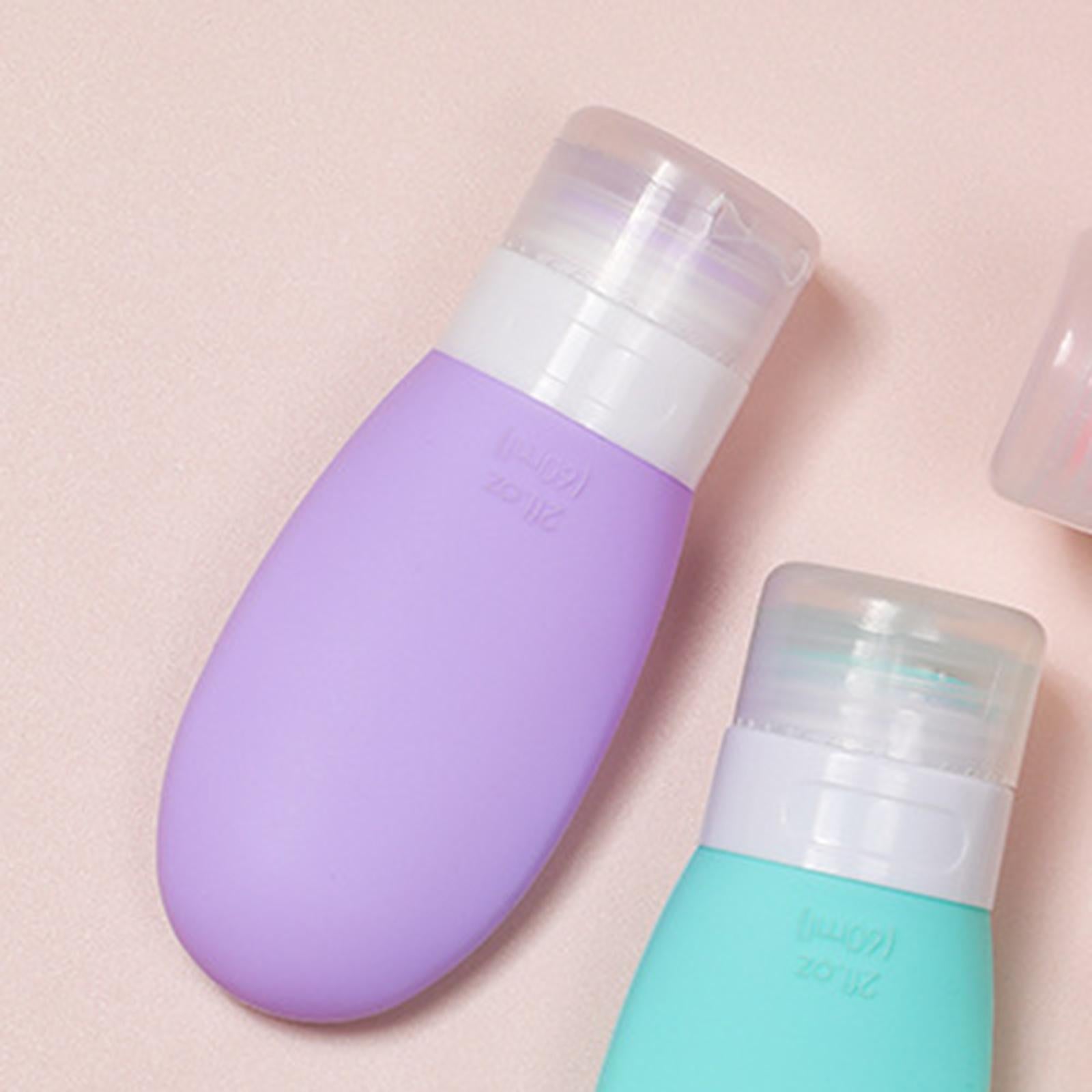 Silicone Travel Bottle Empty Refillable for Cosmetic Body Wash Conditioner Purple