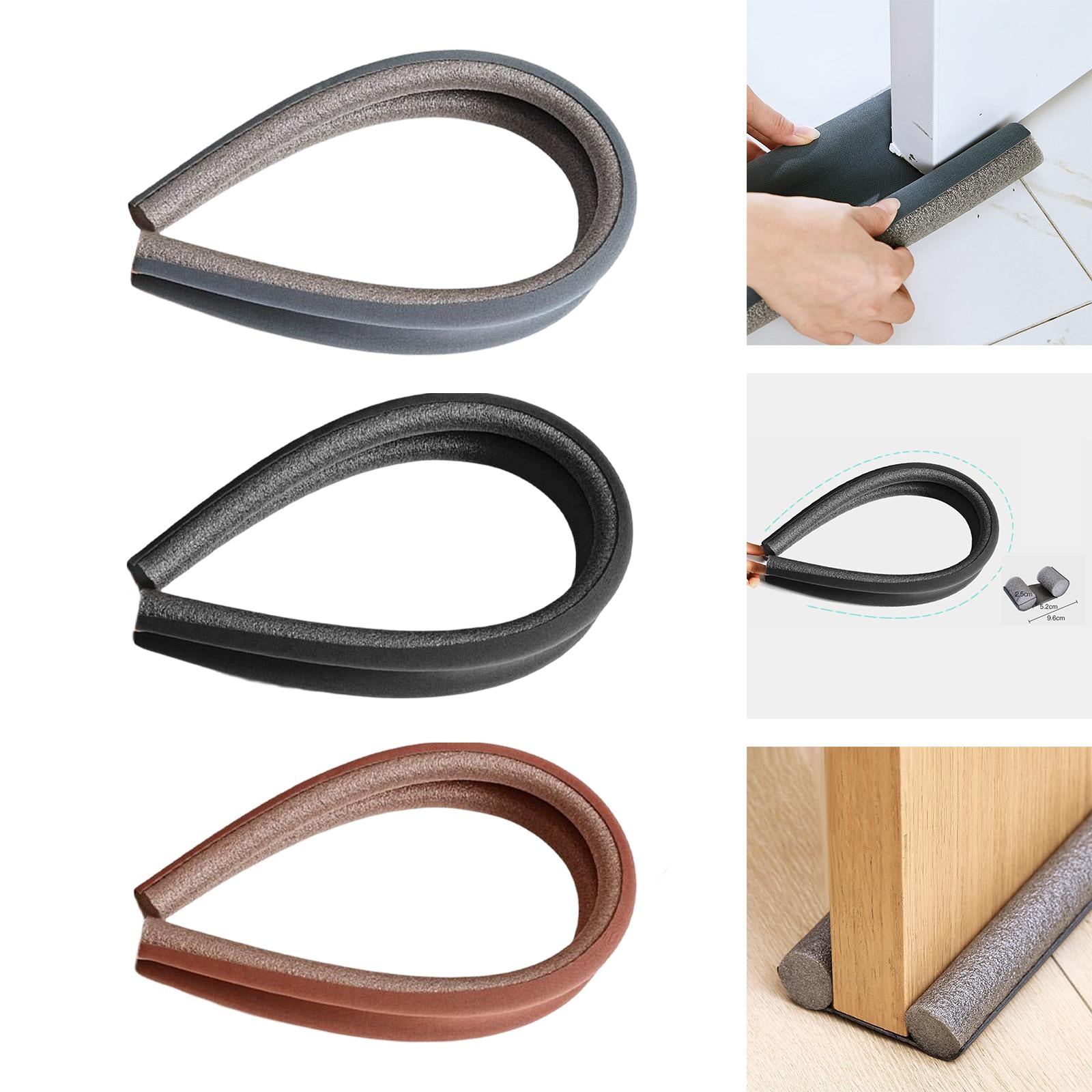 Door Draft Stopper Soundproof Anti Collision Durable Protector for Household Gray