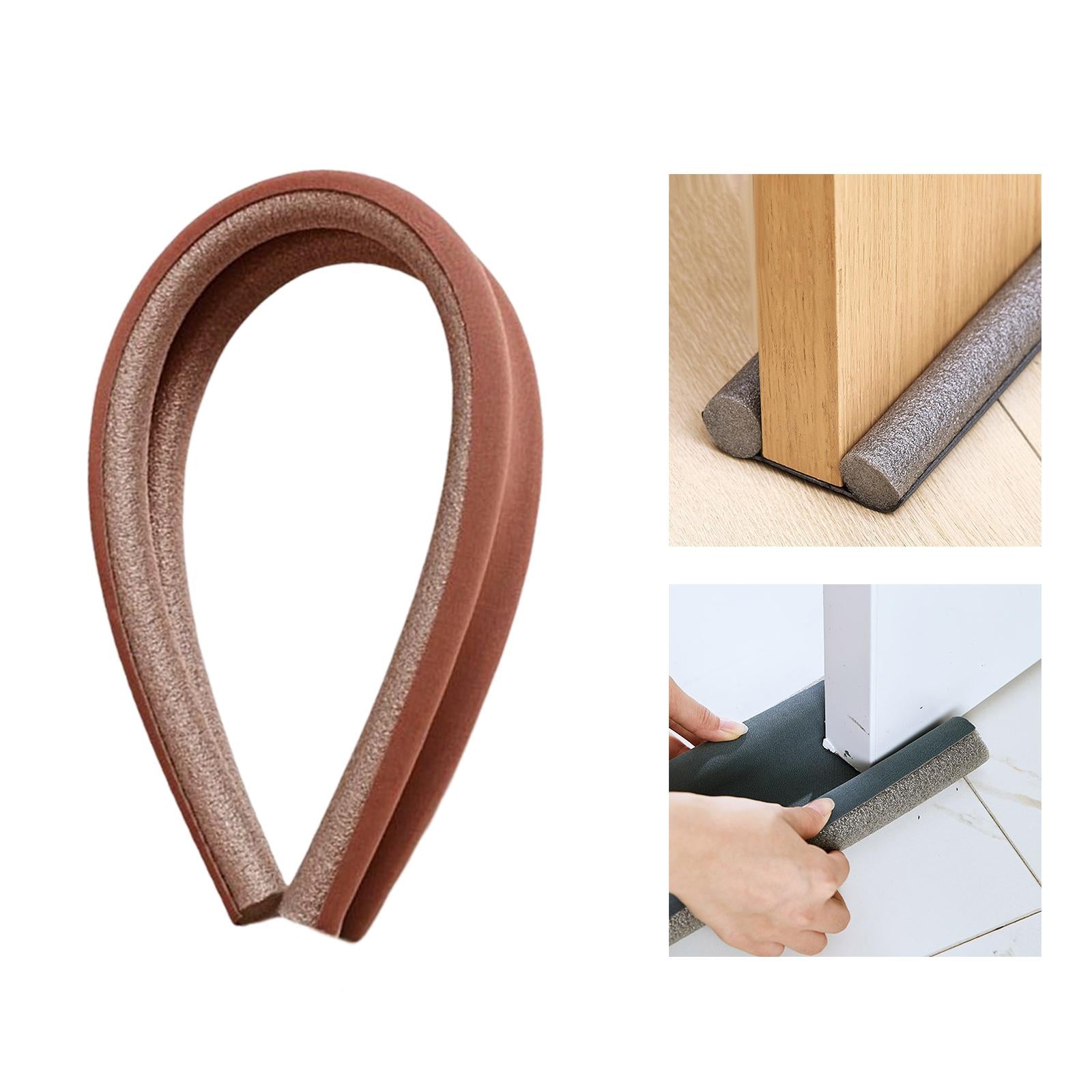Door Draft Stopper Soundproof Anti Collision Durable Protector for Household Brown