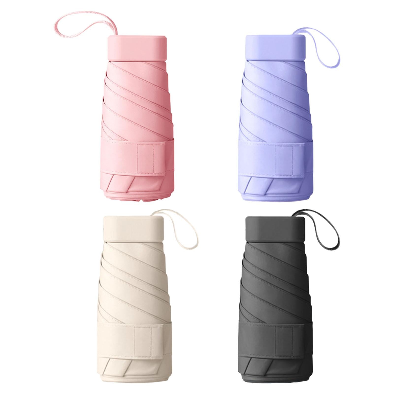 Mini Sunny and Rainy Umbrella Wind Resistance for Outdoor Travel Pink