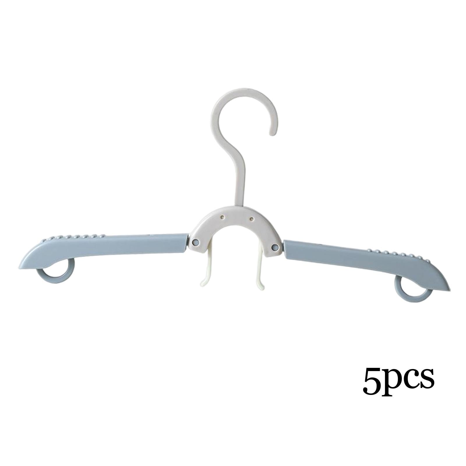 Adjustable Foldable Clothes Hanger Clothespin for Underwear Scarf Gray