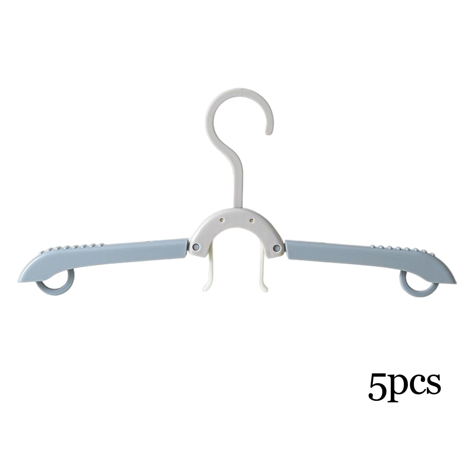 Adjustable Foldable Clothes Hanger Clothespin for Underwear Scarf Gray