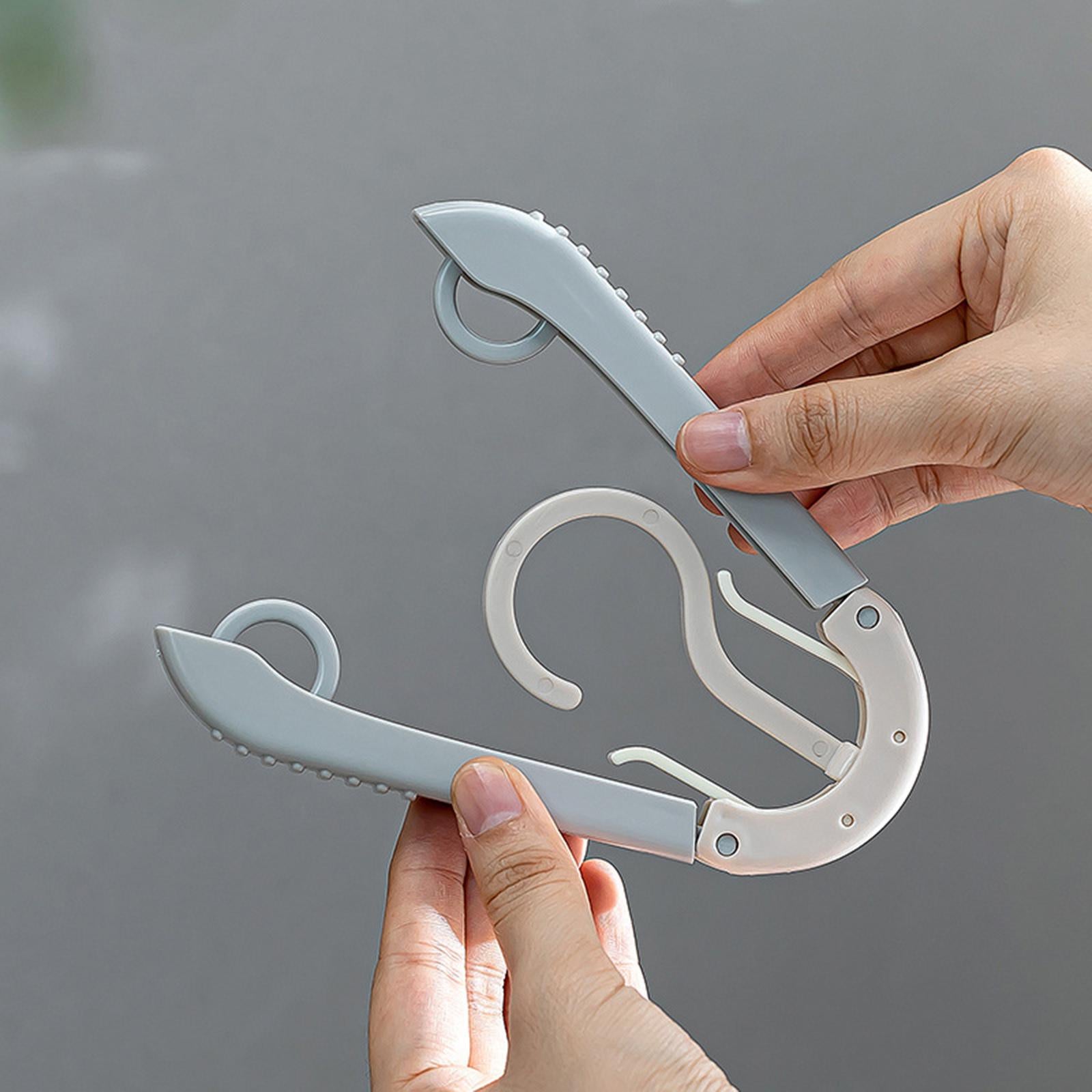 Adjustable Foldable Clothes Hanger Clothespin for Underwear Scarf Gray
