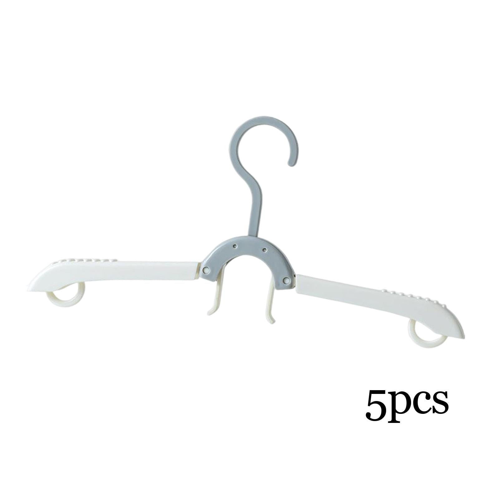 Adjustable Foldable Clothes Hanger Clothespin for Underwear Scarf Gray White