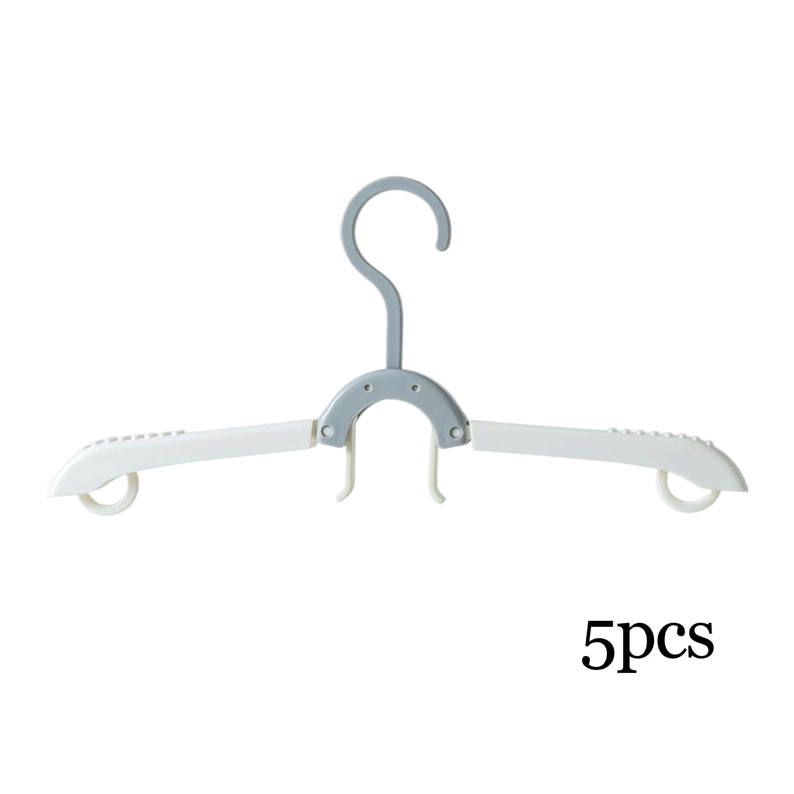 Adjustable Foldable Clothes Hanger Clothespin for Underwear Scarf Gray White