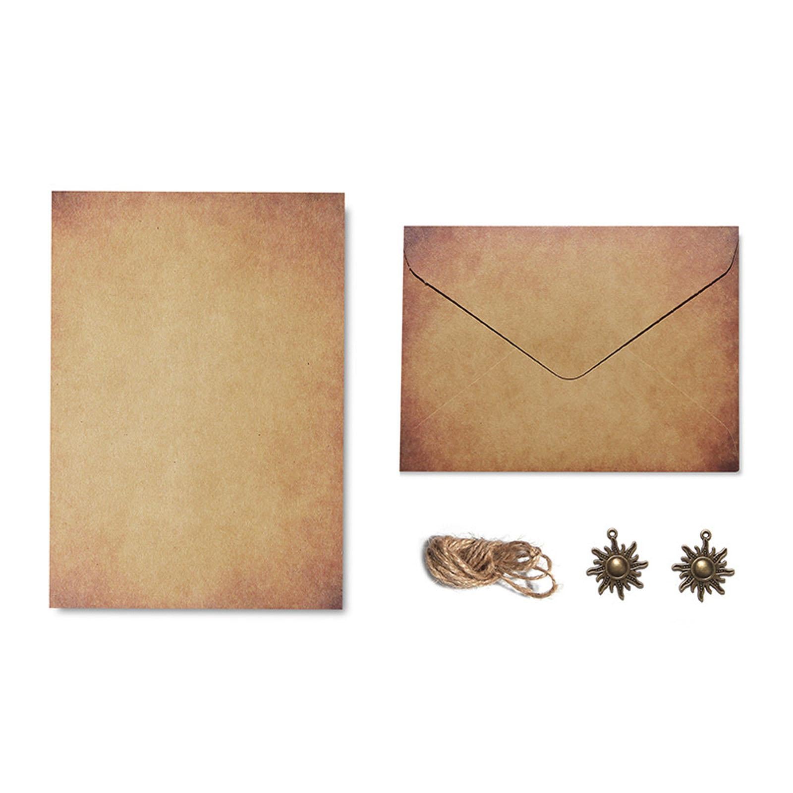 Letter Writing Paper and Envelopes Set and Charms for Craft Map Writing