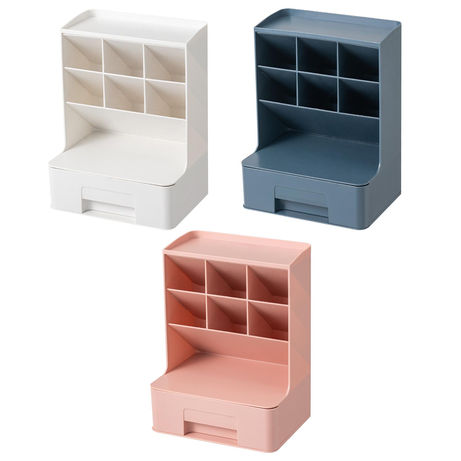 Multipurpose Pen Holder with Drawer Office Caddy for Office White