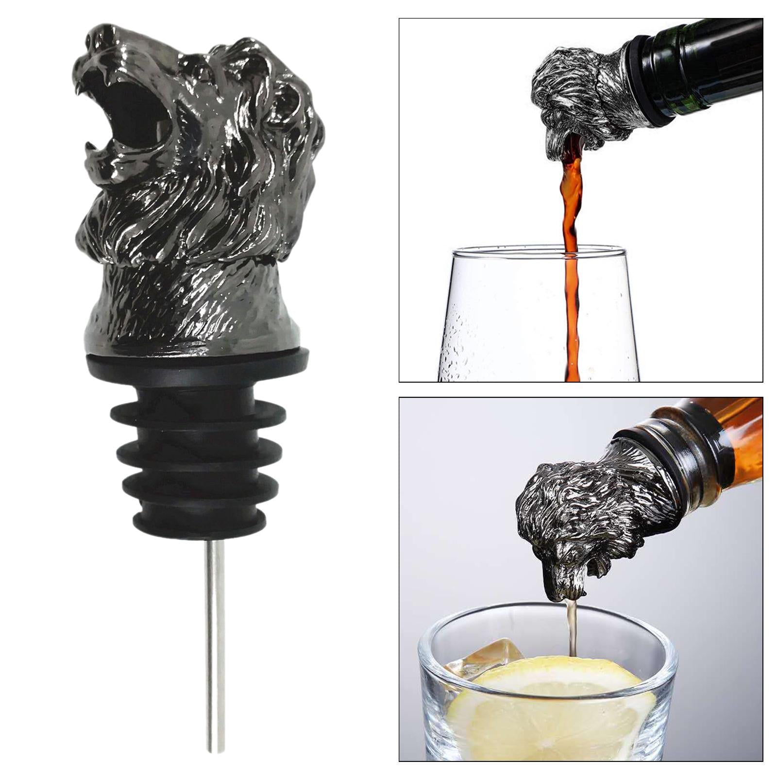 Stainless Steel Wine Pourer Wine Pourer Spout Stopper for Party Lion