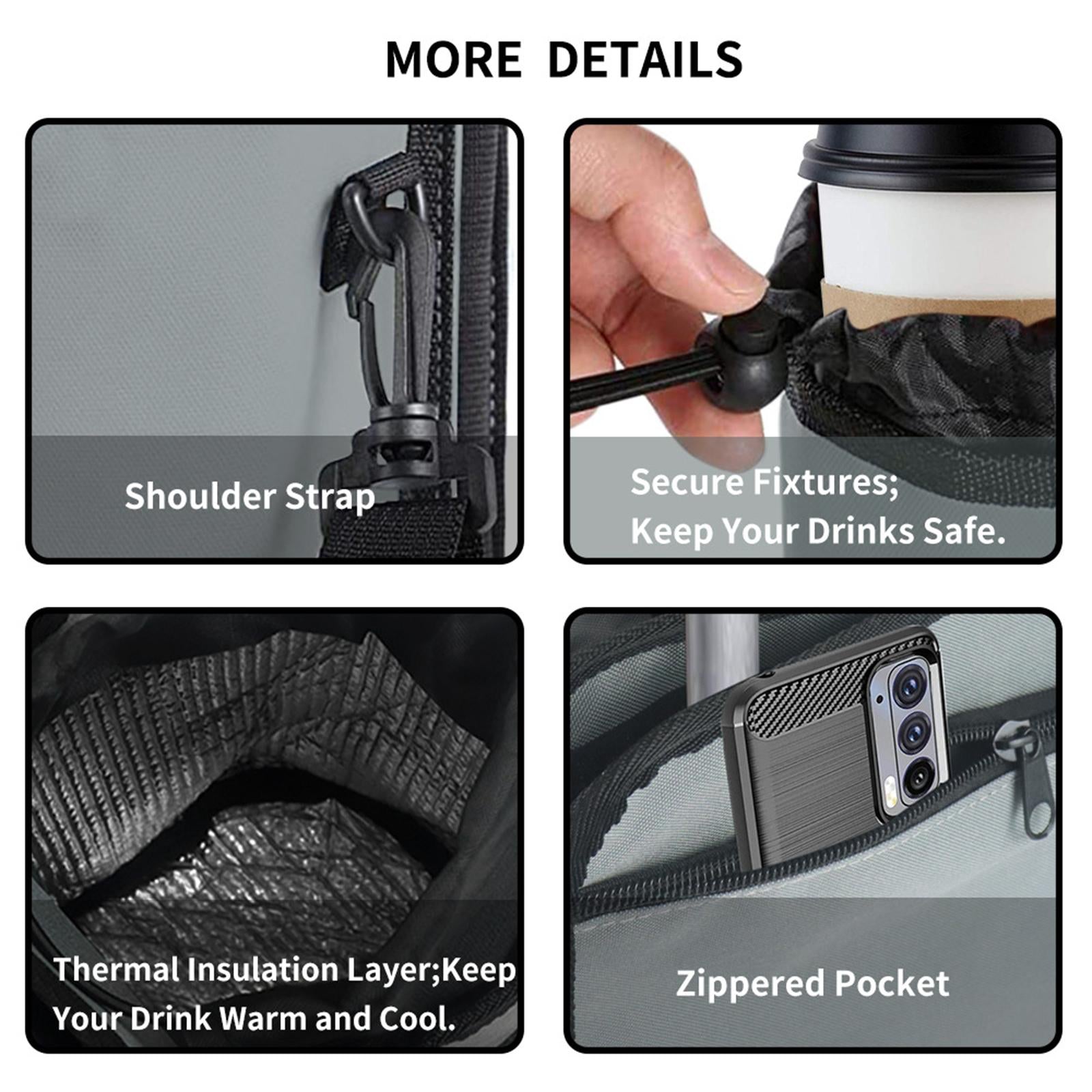 Foldable Travel Drink Caddy Sturdy Flexible Free Hand for Travelers Tourist