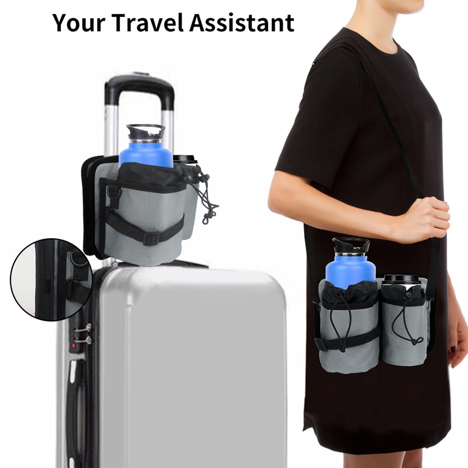Foldable Travel Drink Caddy Sturdy Flexible Free Hand for Travelers Tourist