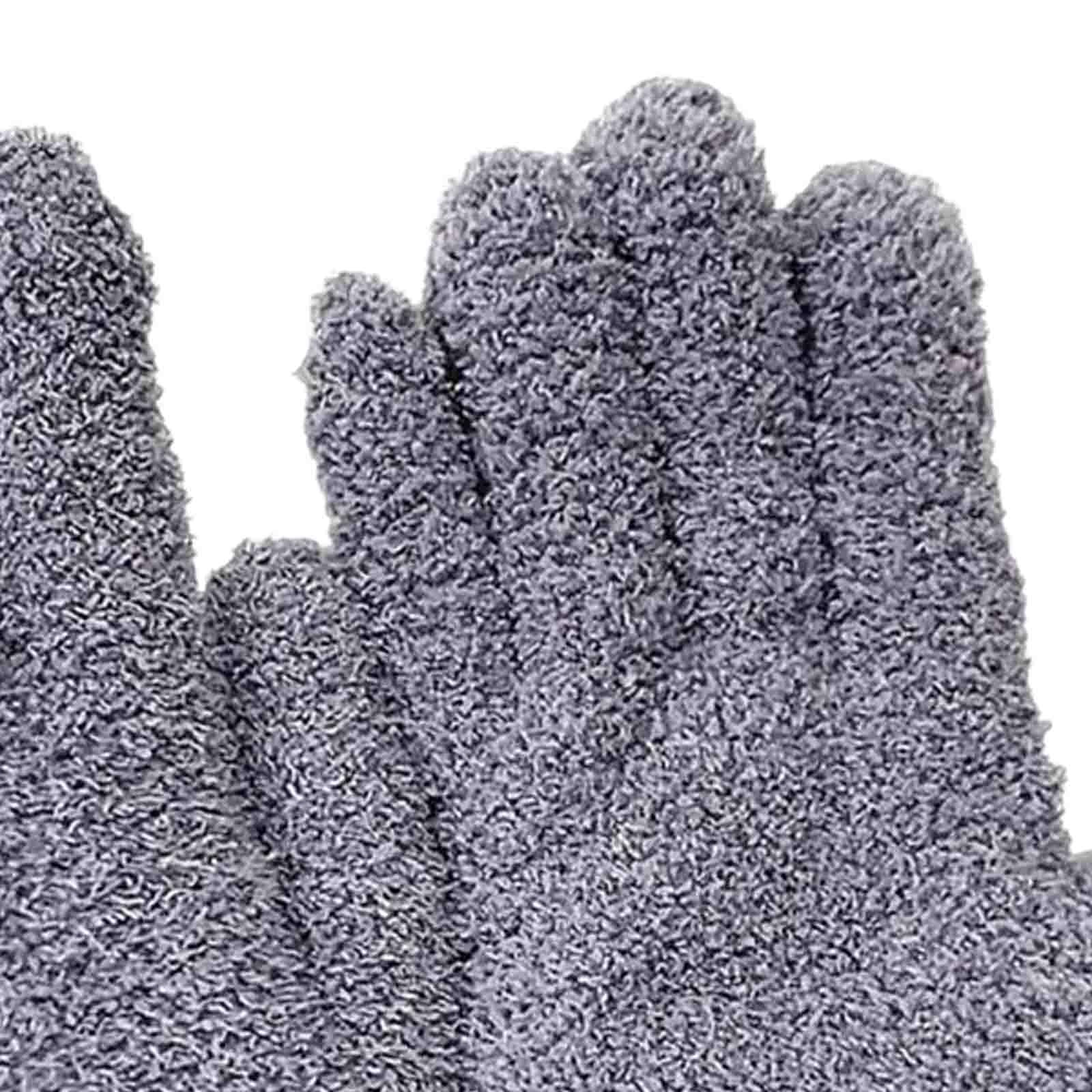Microfiber Dusting Gloves Comfortable Coral Fleece Gloves for Window Blinds