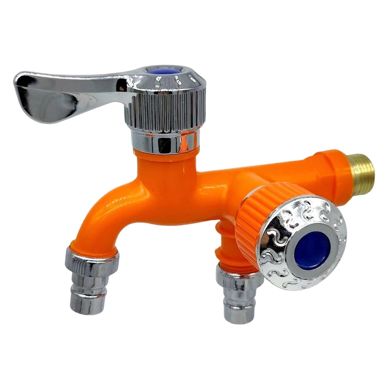 Plastic Double Tap with Outlet Valve 1/2 inch Interface Tool Orange