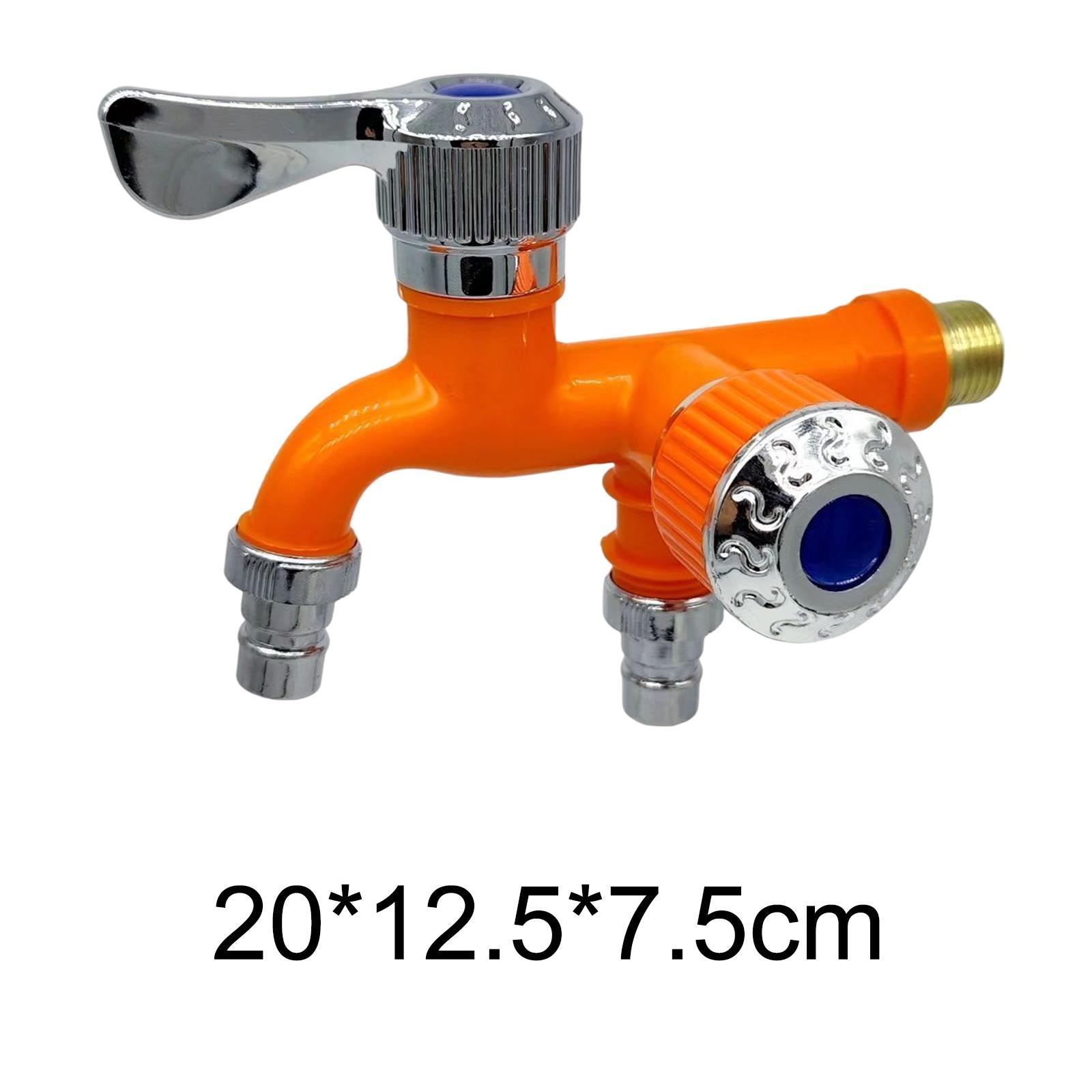 Plastic Double Tap with Outlet Valve 1/2 inch Interface Tool Orange