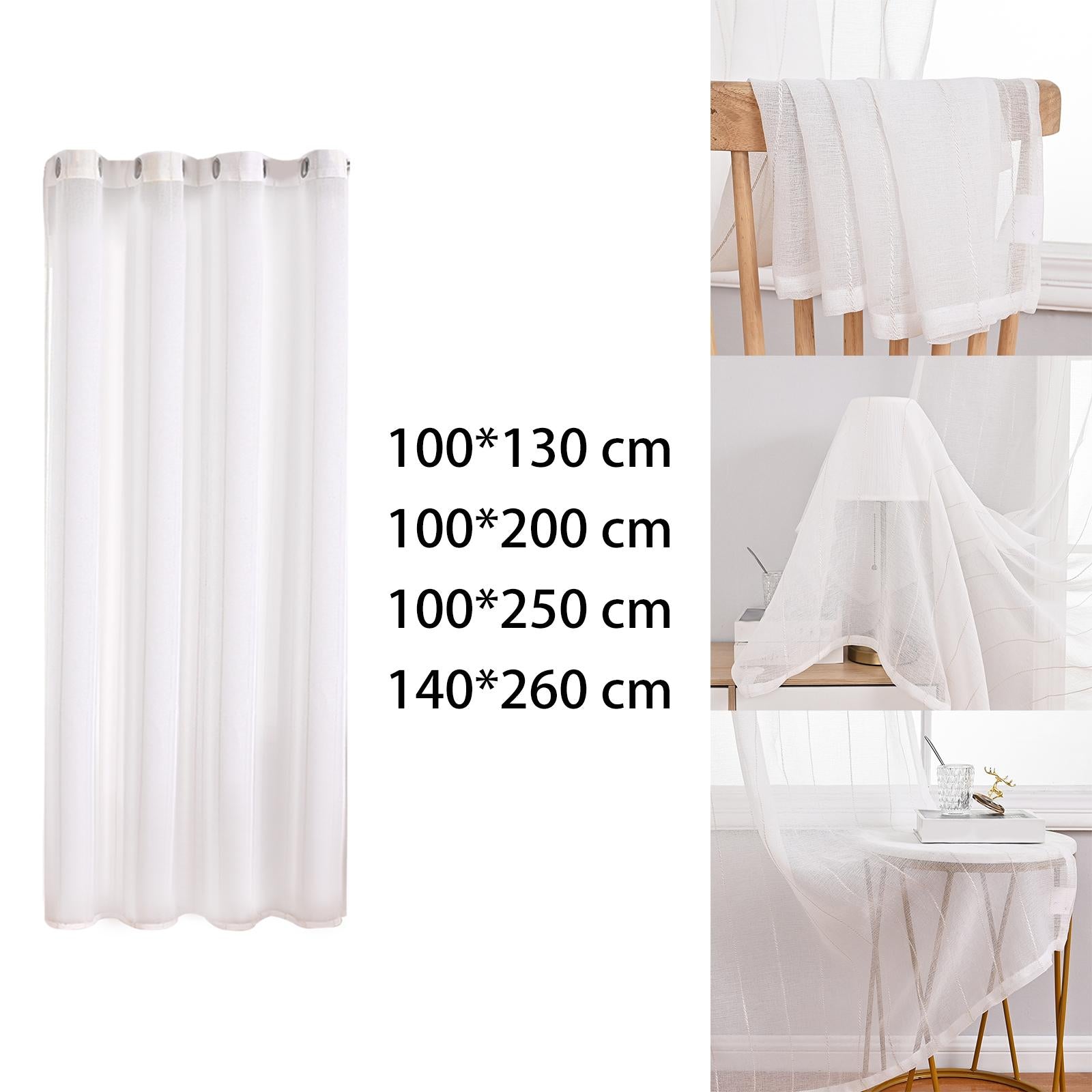Modern Voile Window Curtain Tulle Curtain Drapes for Study 100cmx130cm