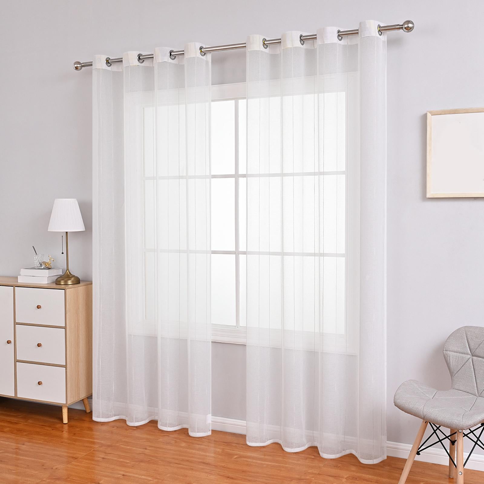 Modern Voile Window Curtain Tulle Curtain Drapes for Study 140cmx260cm
