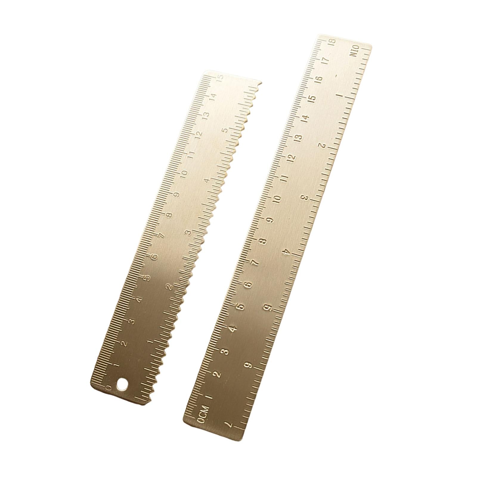 Brass Scale Ruler Precise Portable Thickened for Notebooks Office Engineers 15cm Wave Ruler