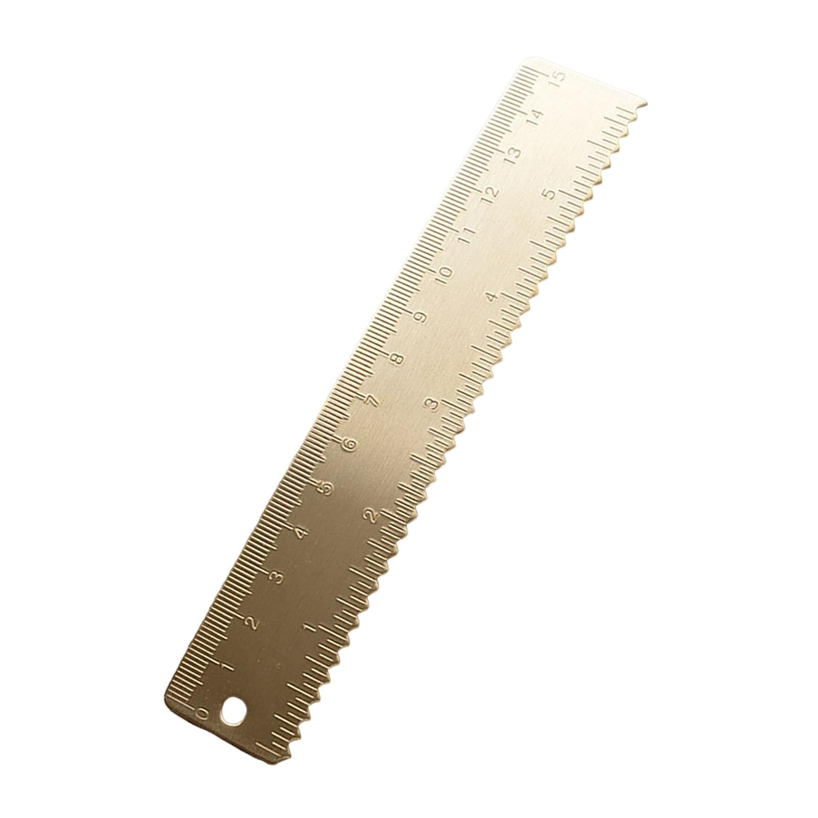 Brass Scale Ruler Precise Portable Thickened for Notebooks Office Engineers 15cm Wave Ruler
