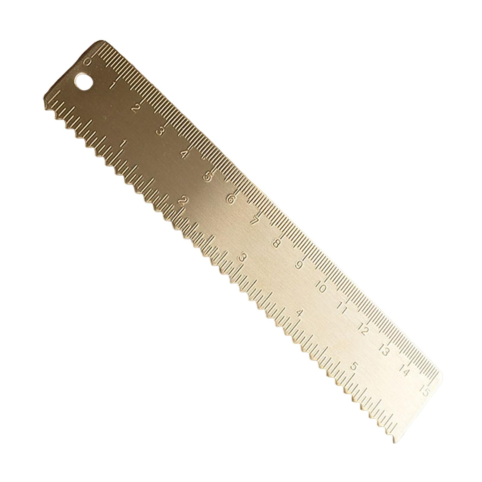 Brass Scale Ruler Precise Portable Thickened for Notebooks Office Engineers 15cm Wave Ruler