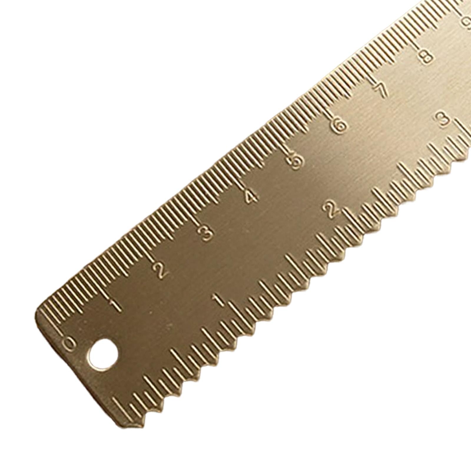 Brass Scale Ruler Precise Portable Thickened for Notebooks Office Engineers 15cm Wave Ruler