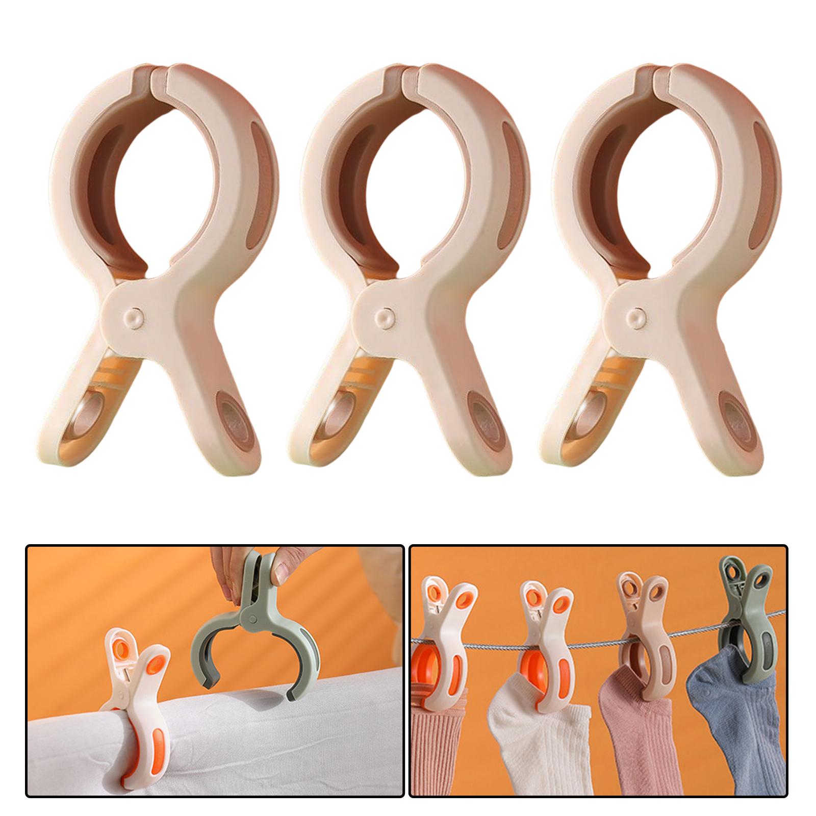 3 Pieces Beach Towel Clips Windproof Vacation for Lounge Chairs Beach Chair Pink