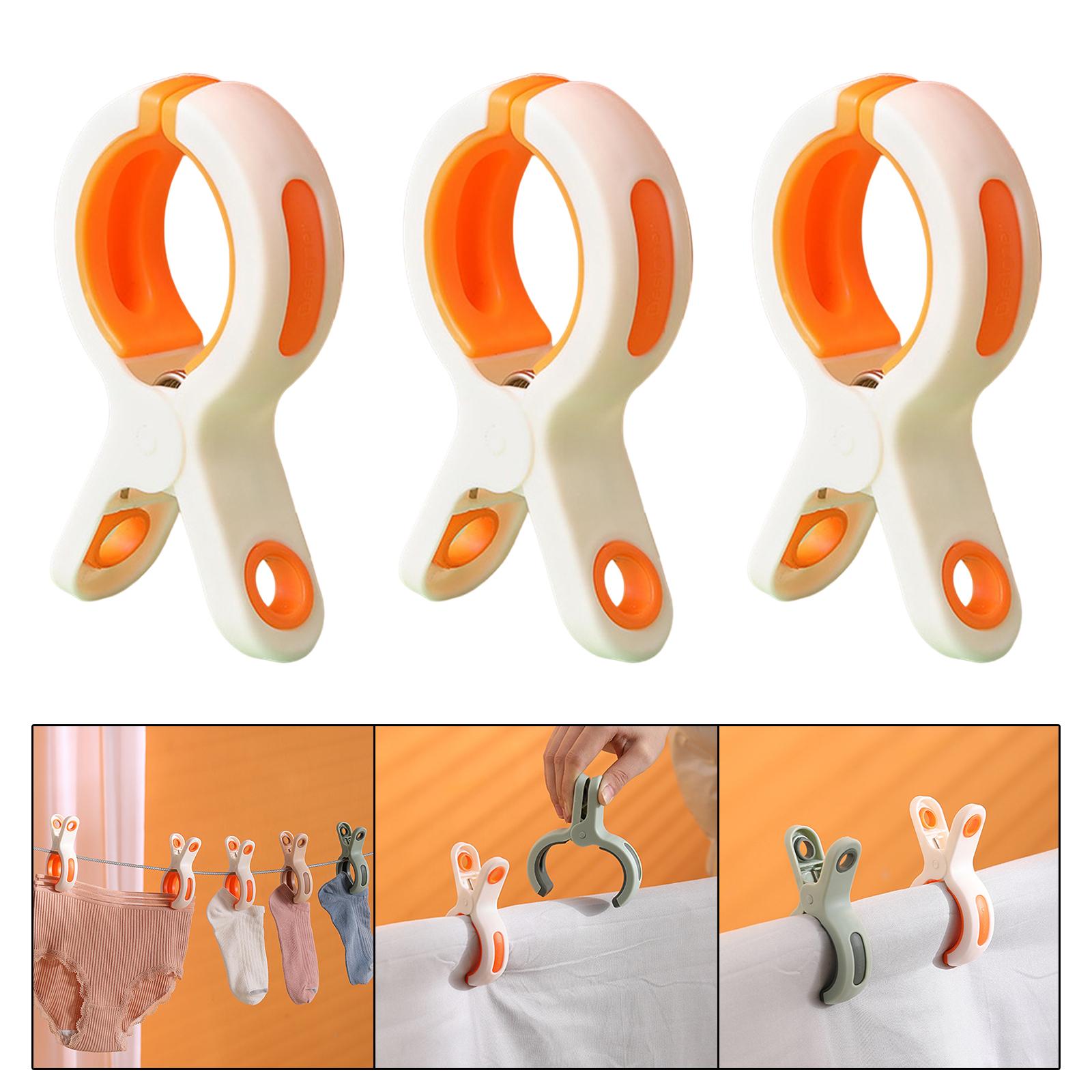 3 Pieces Beach Towel Clips Windproof Vacation for Lounge Chairs Beach Chair White
