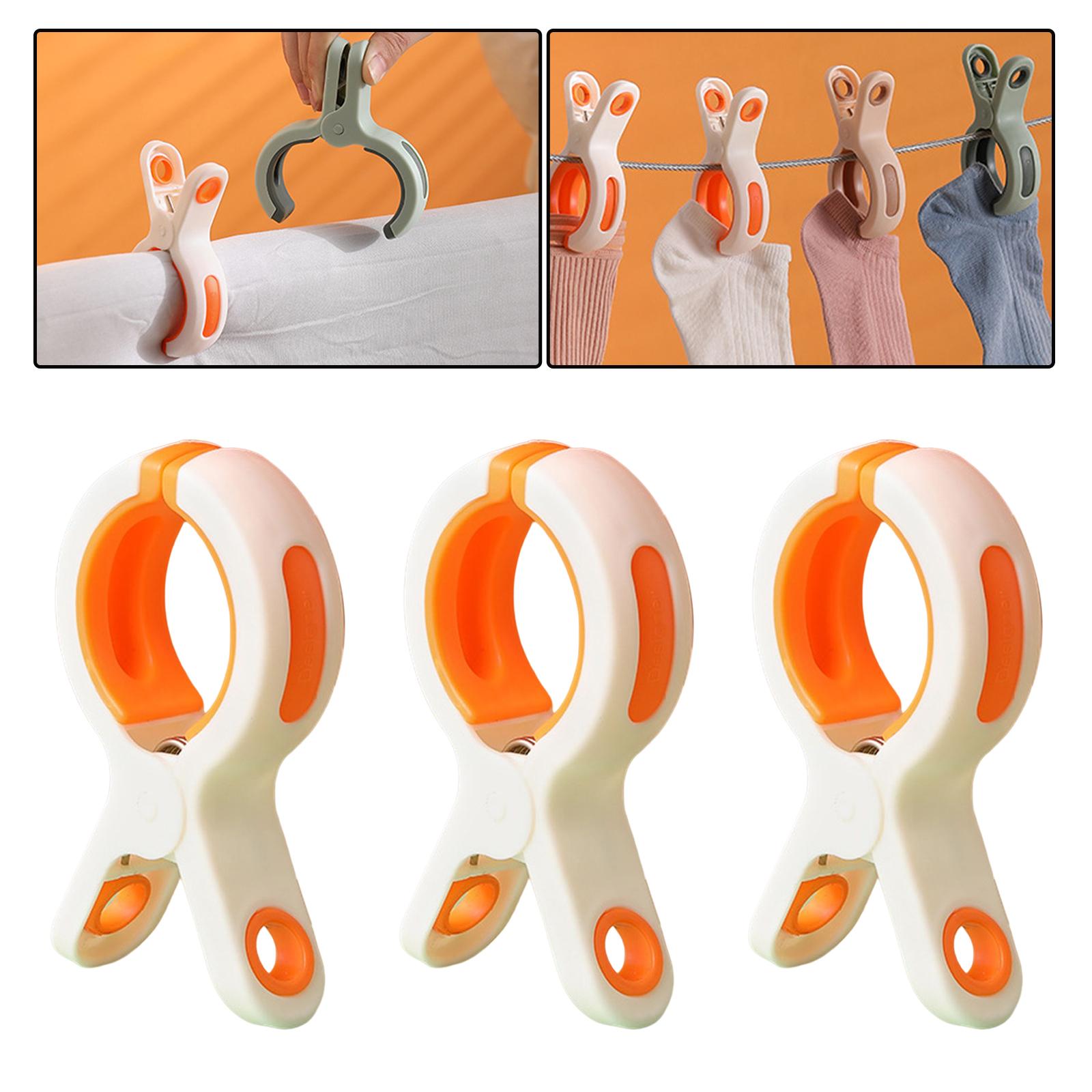 3 Pieces Beach Towel Clips Windproof Vacation for Lounge Chairs Beach Chair White