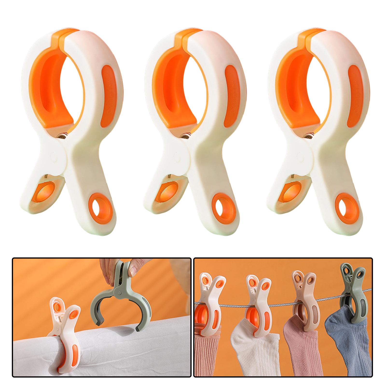 3 Pieces Beach Towel Clips Windproof Vacation for Lounge Chairs Beach Chair White