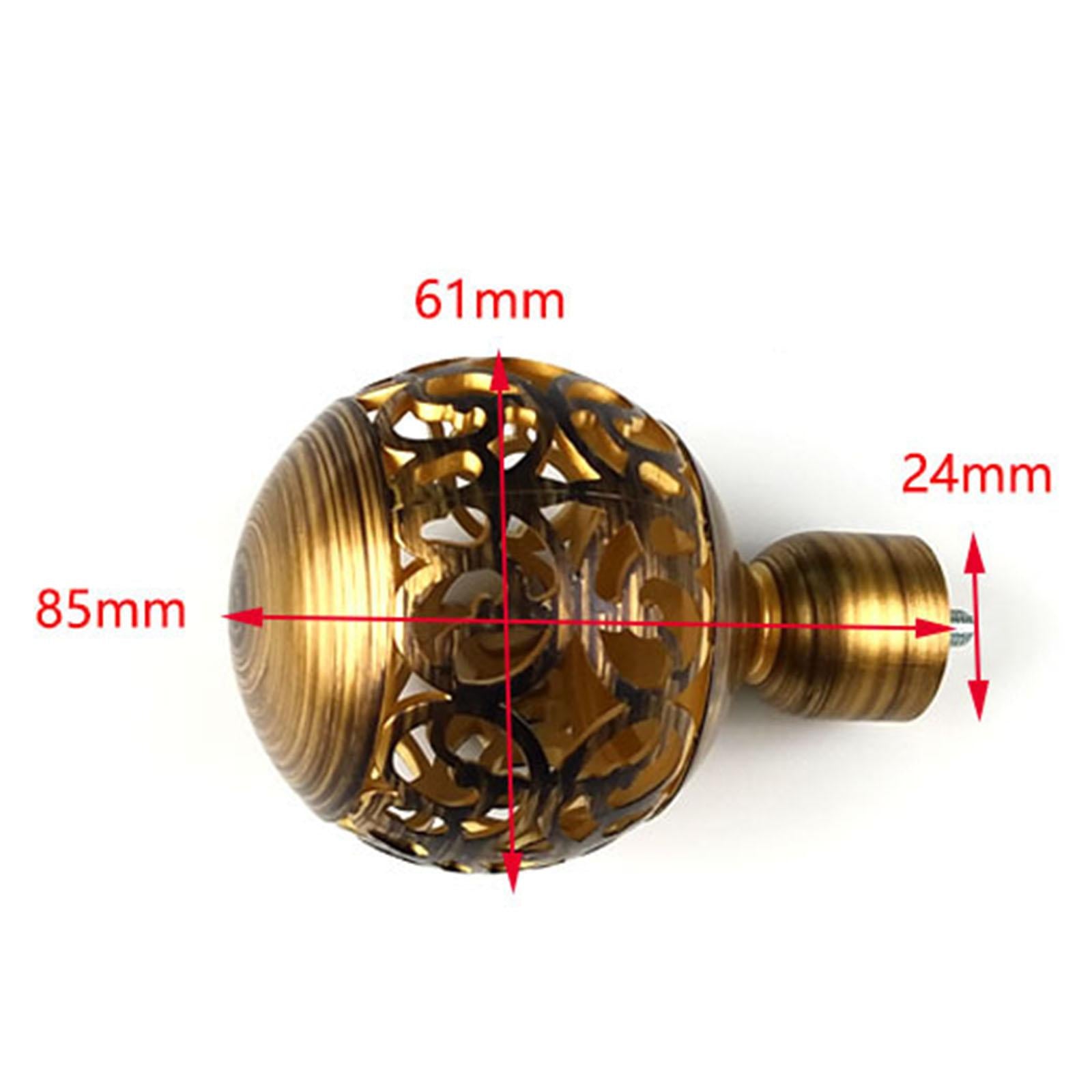 2x Hollow Drapery Rod Finials 3/4 inch Diameter Vintage for Living Room Home