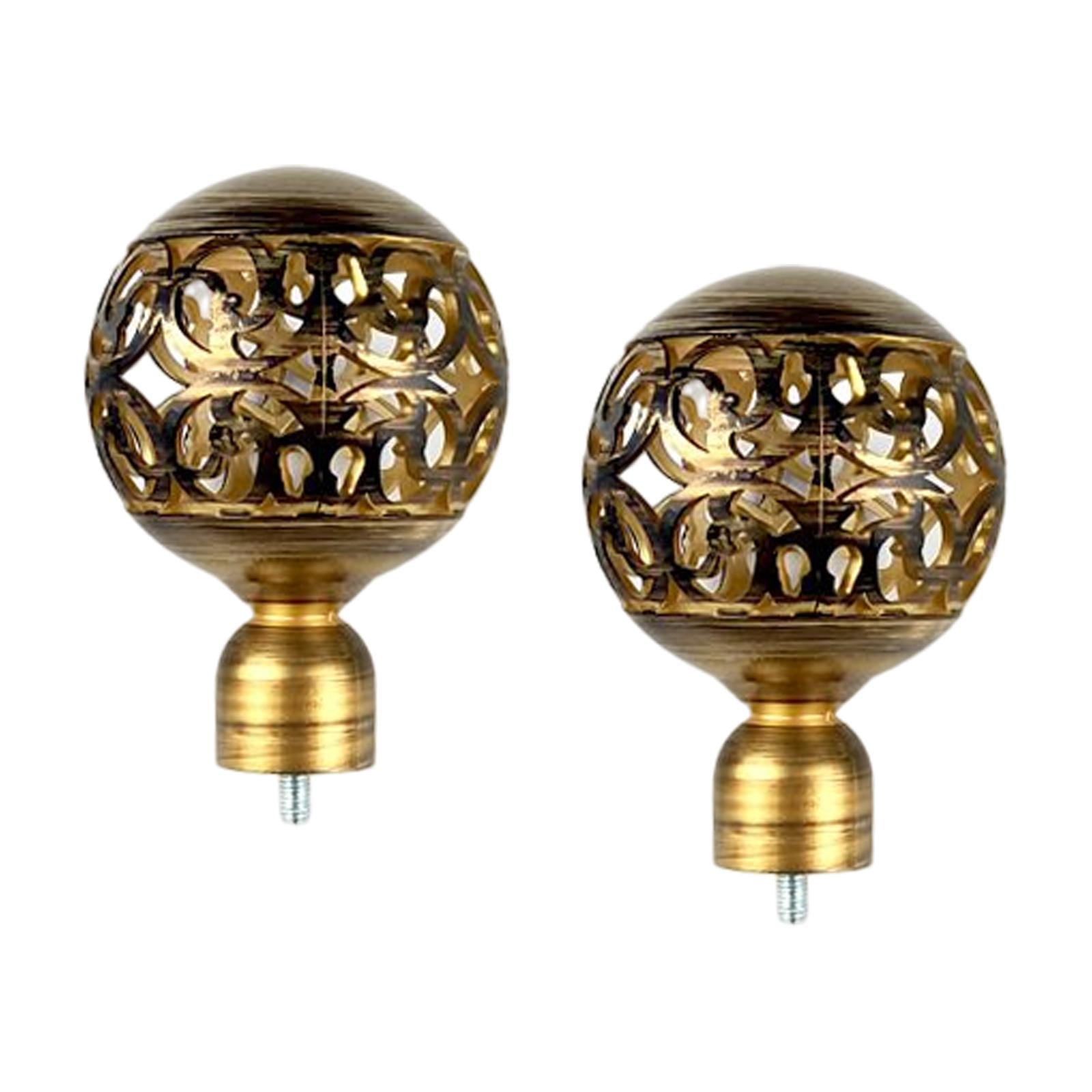 2x Hollow Drapery Rod Finials 3/4 inch Diameter Vintage for Living Room Home