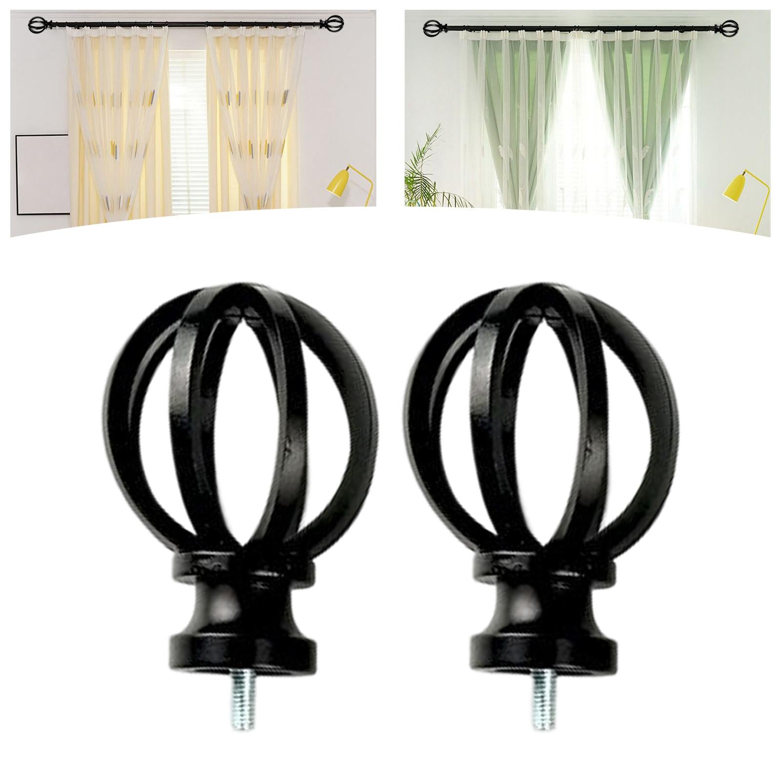 2Pcs Replacement Curtain Rod Finials 5/8 inch Diameter for Office Home