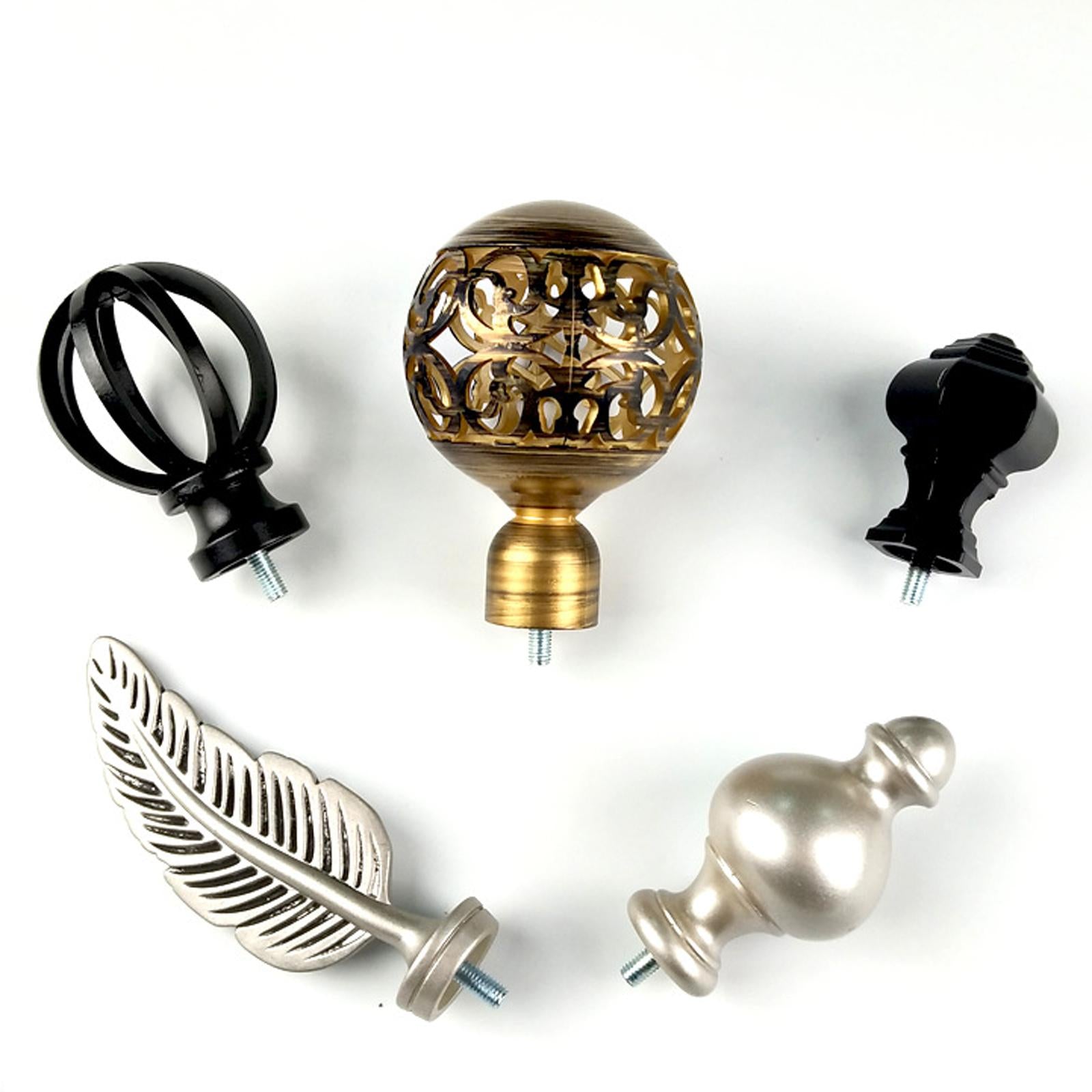 2x Curtain Rod Finials Accessories 9/16 inch for Bathroom Living room