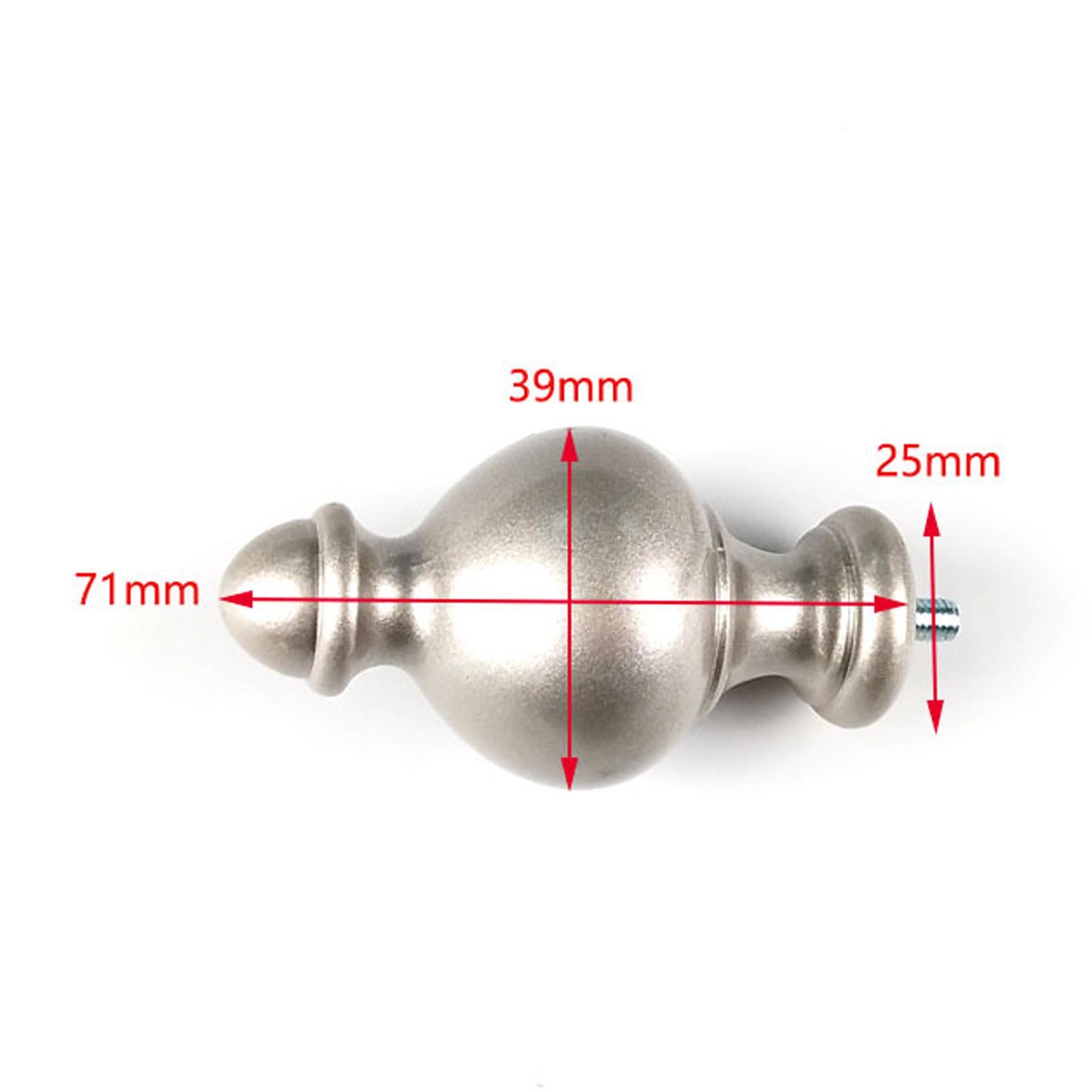 2x Curtain Rod Finials Accessories 9/16 inch for Bathroom Living room