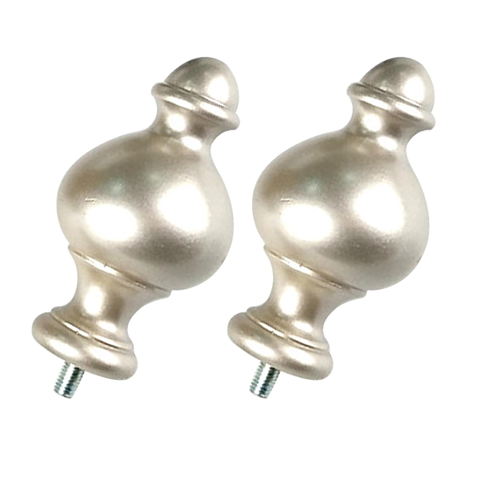 2x Curtain Rod Finials Accessories 9/16 inch for Bathroom Living room