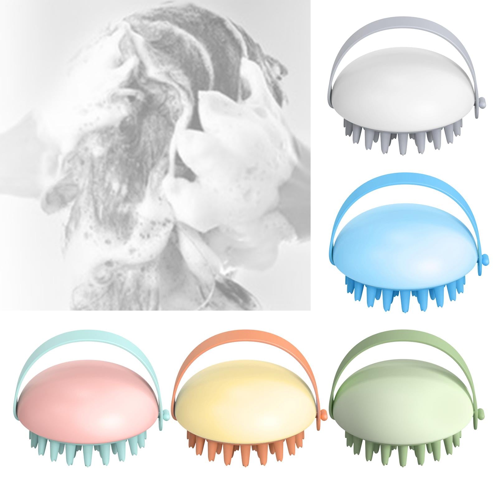 Cleaning Brush Wet and Dry Manual Hair Washing Tool Women Men Adults White