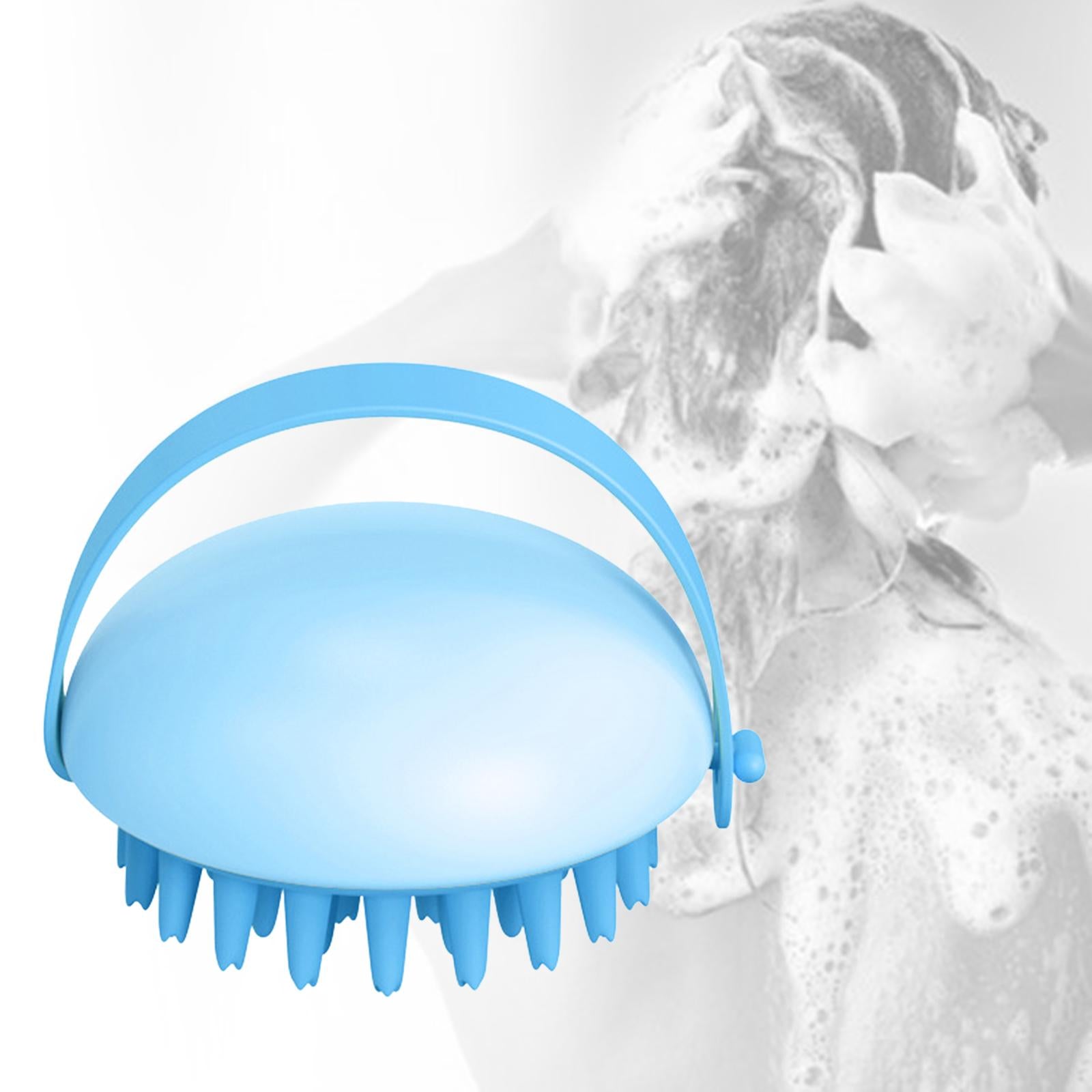 Cleaning Brush Wet and Dry Manual Hair Washing Tool Women Men Adults Blue