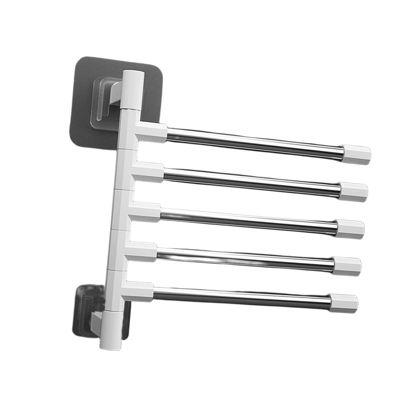 Toilet Towel Rack 180 Degree Rotary Towel Holder for Bathroom Hotel 5 Pole