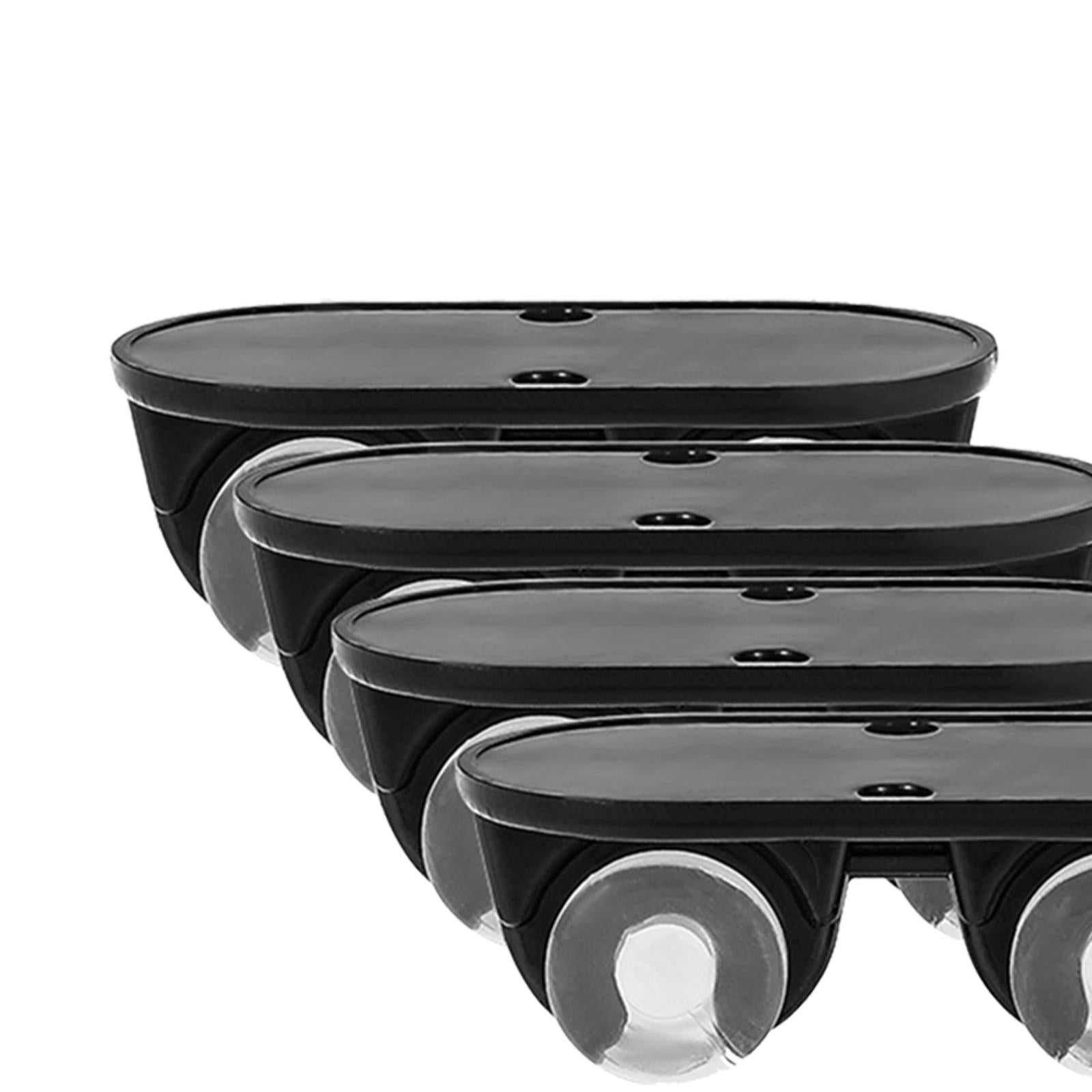 12Pcs Self Adhesive Caster Wheels for Trash Can Small Furniture Cabinet Black
