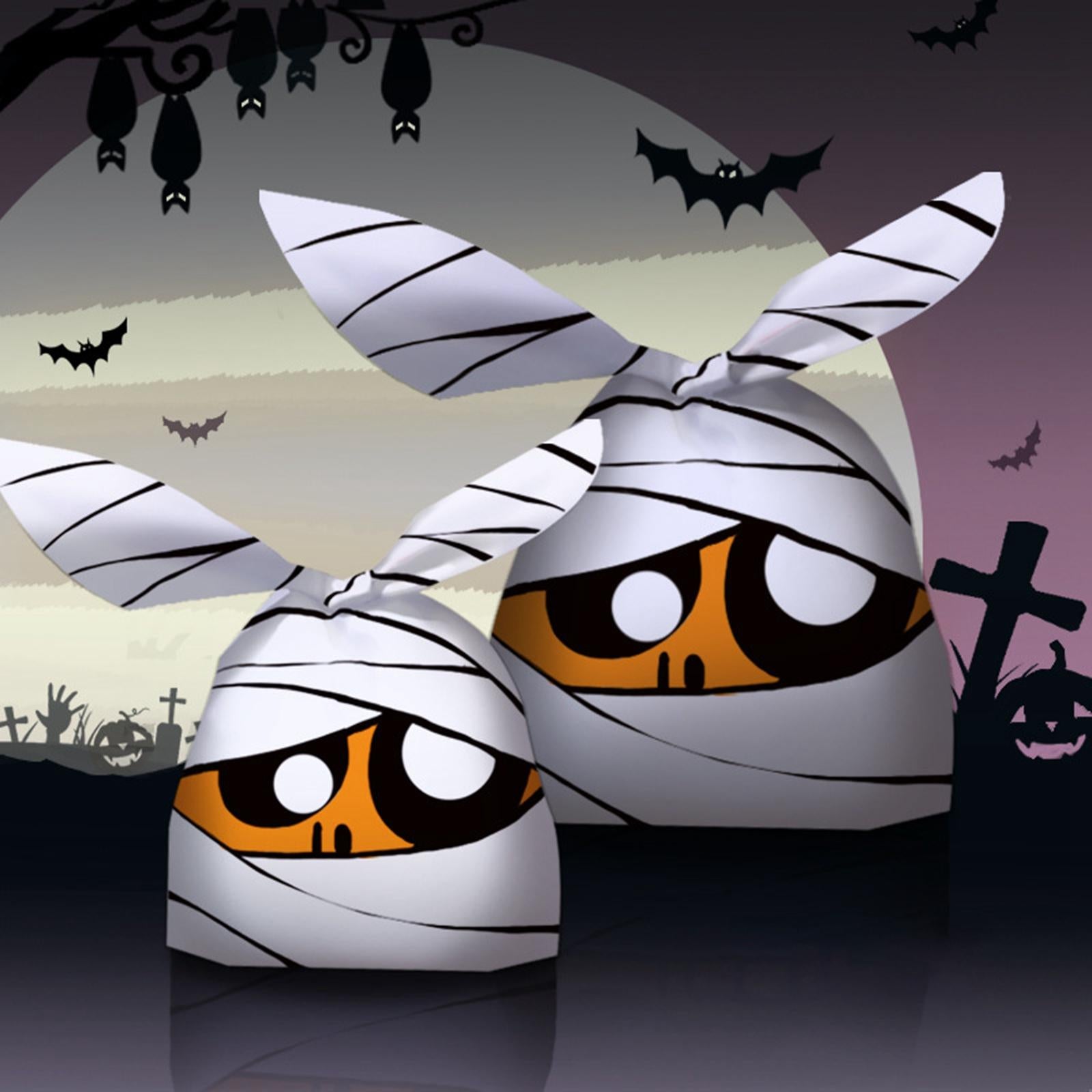 Halloween Candy Bags Party Favor Gift Bags for Celebration Halloween Party White 17cmx10cm