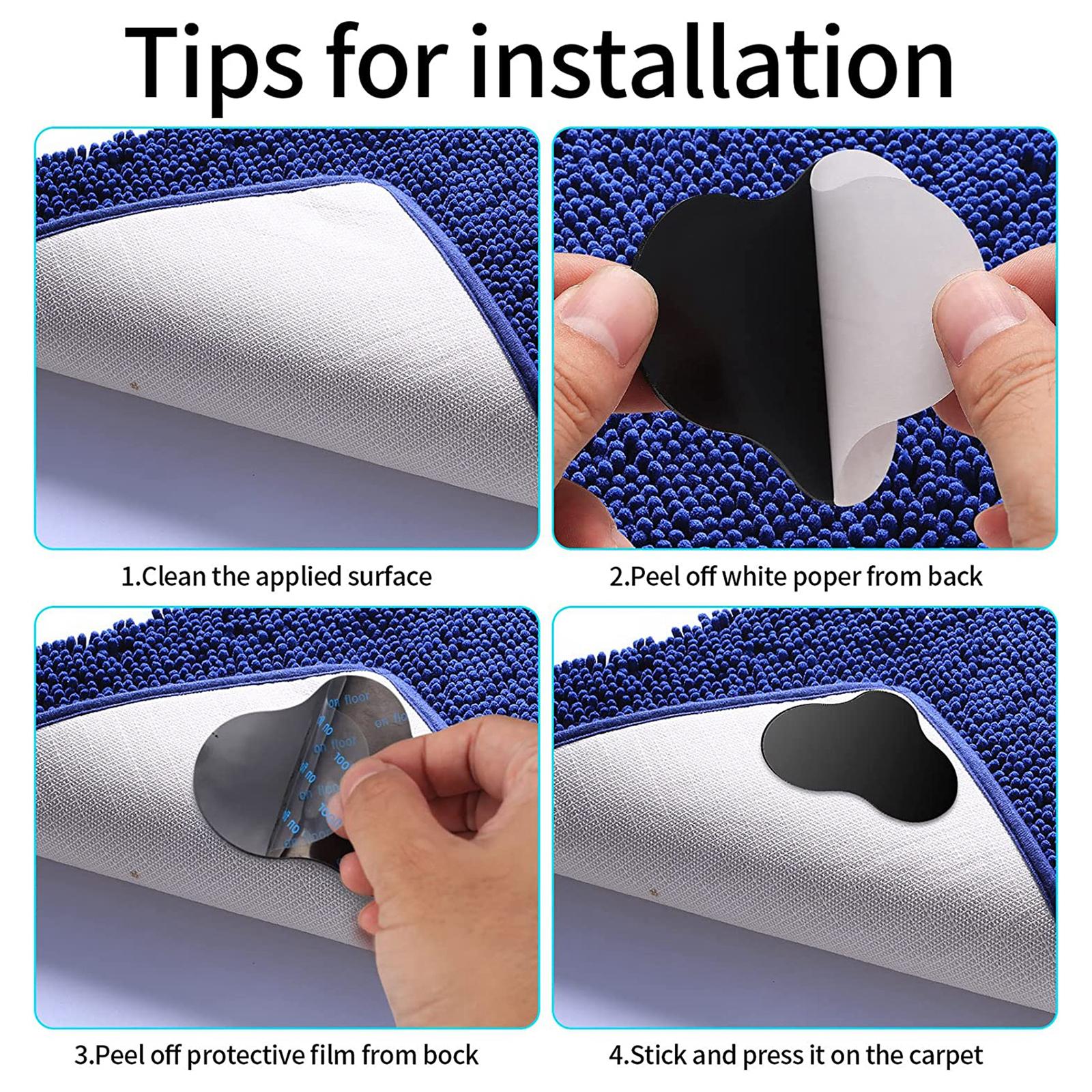 Non Slip Grippers for Rug Reusable Rug Corners Gripper for Hardwood Floors L