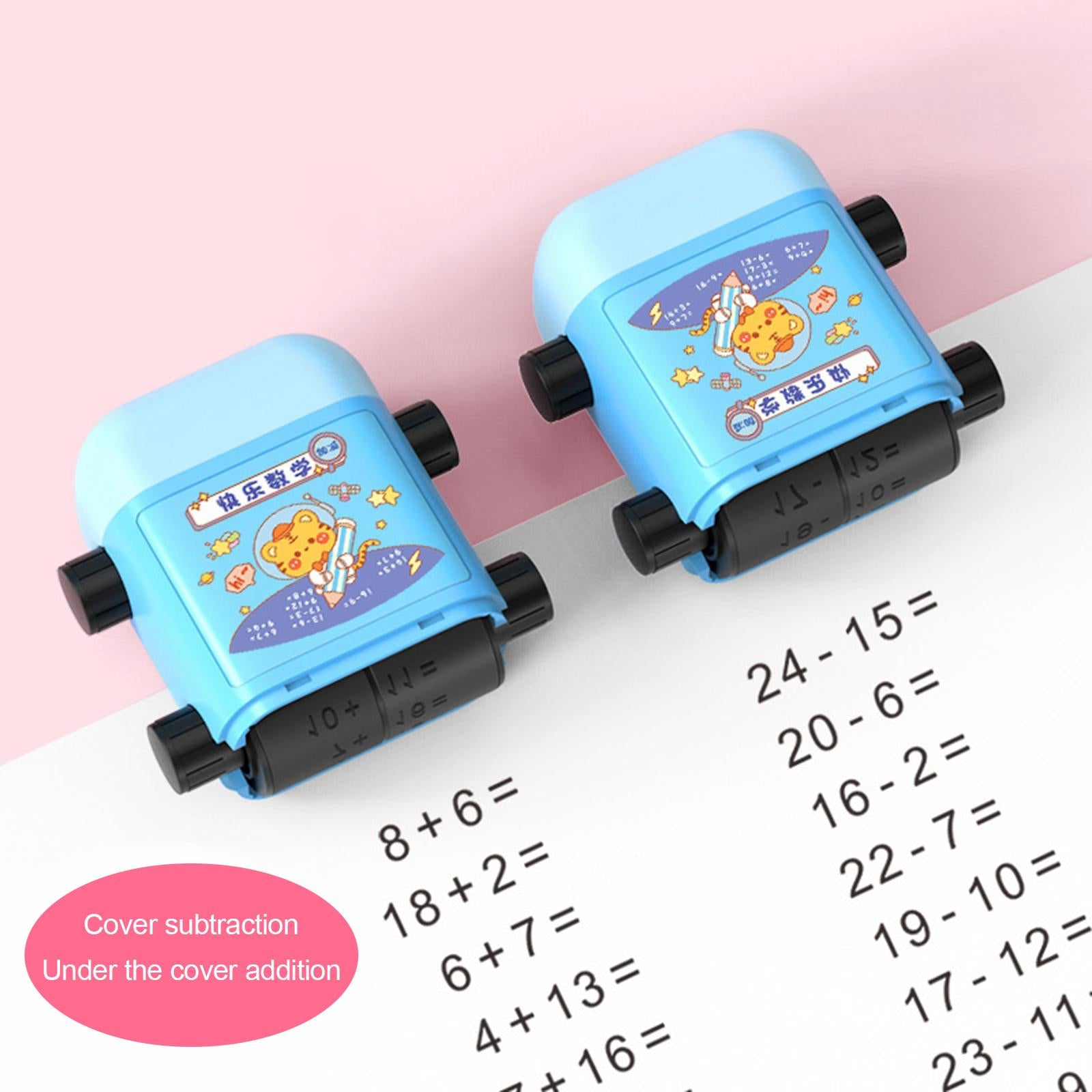 Roller Digital Teaching Stamp Rotational Design for Students Children Kids Blue