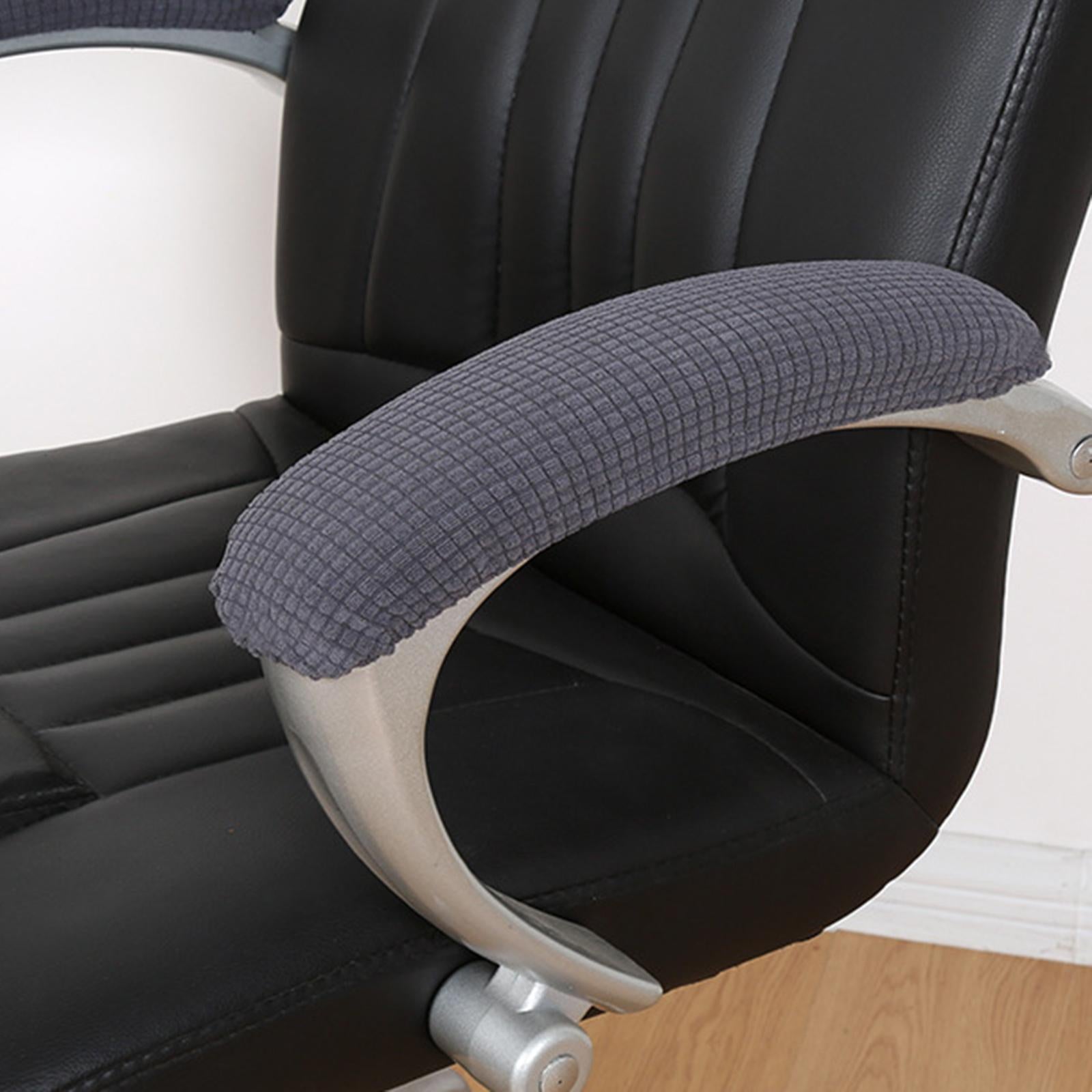 2Pcs Gaming Chair Arm Rest Pads Dustproof Removable for home Dark Grey