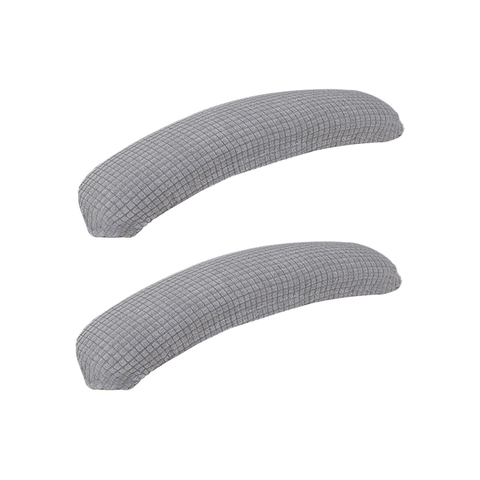 2Pcs Gaming Chair Arm Rest Pads Dustproof Removable for home Light Grey