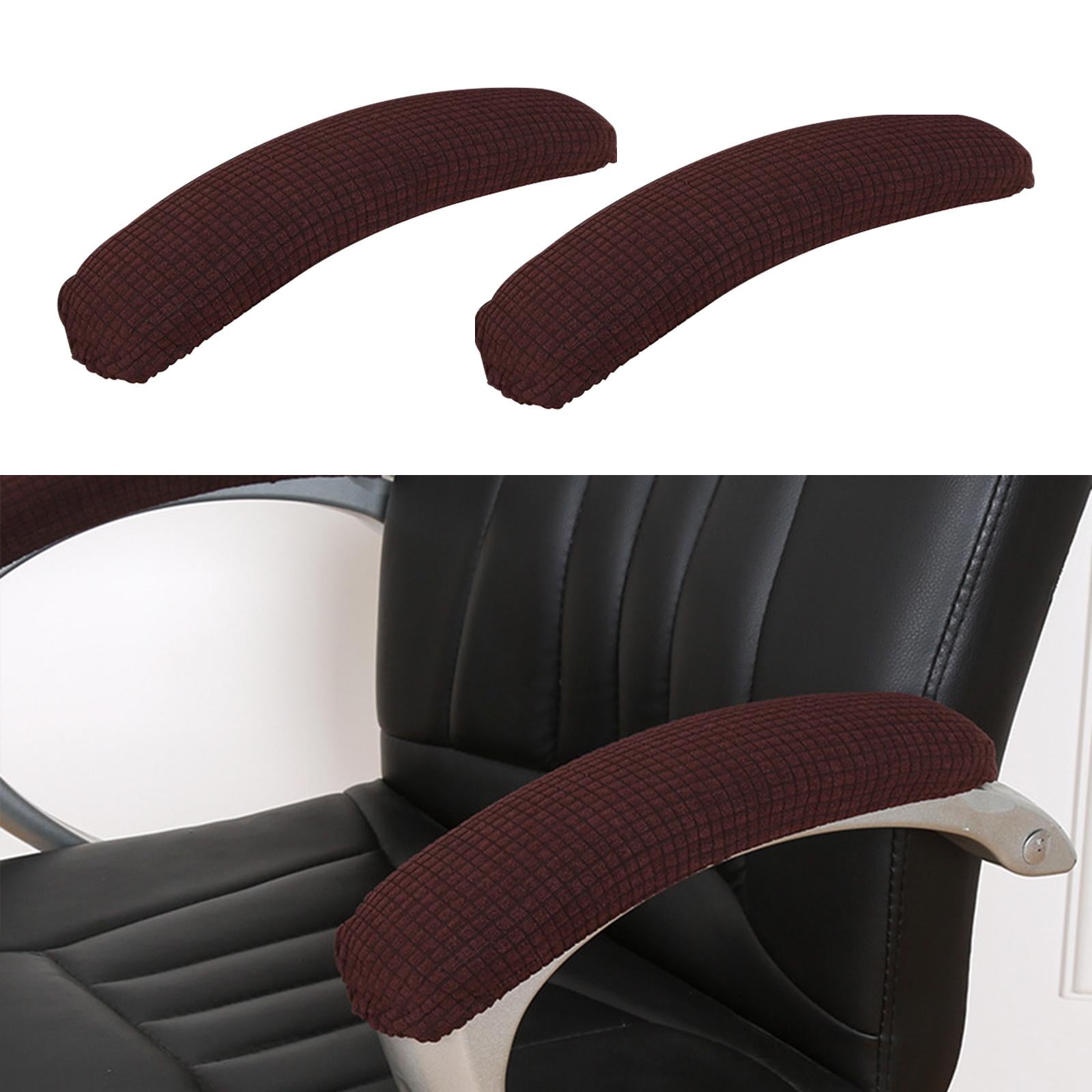 2Pcs Gaming Chair Arm Rest Pads Dustproof Removable for home Brown