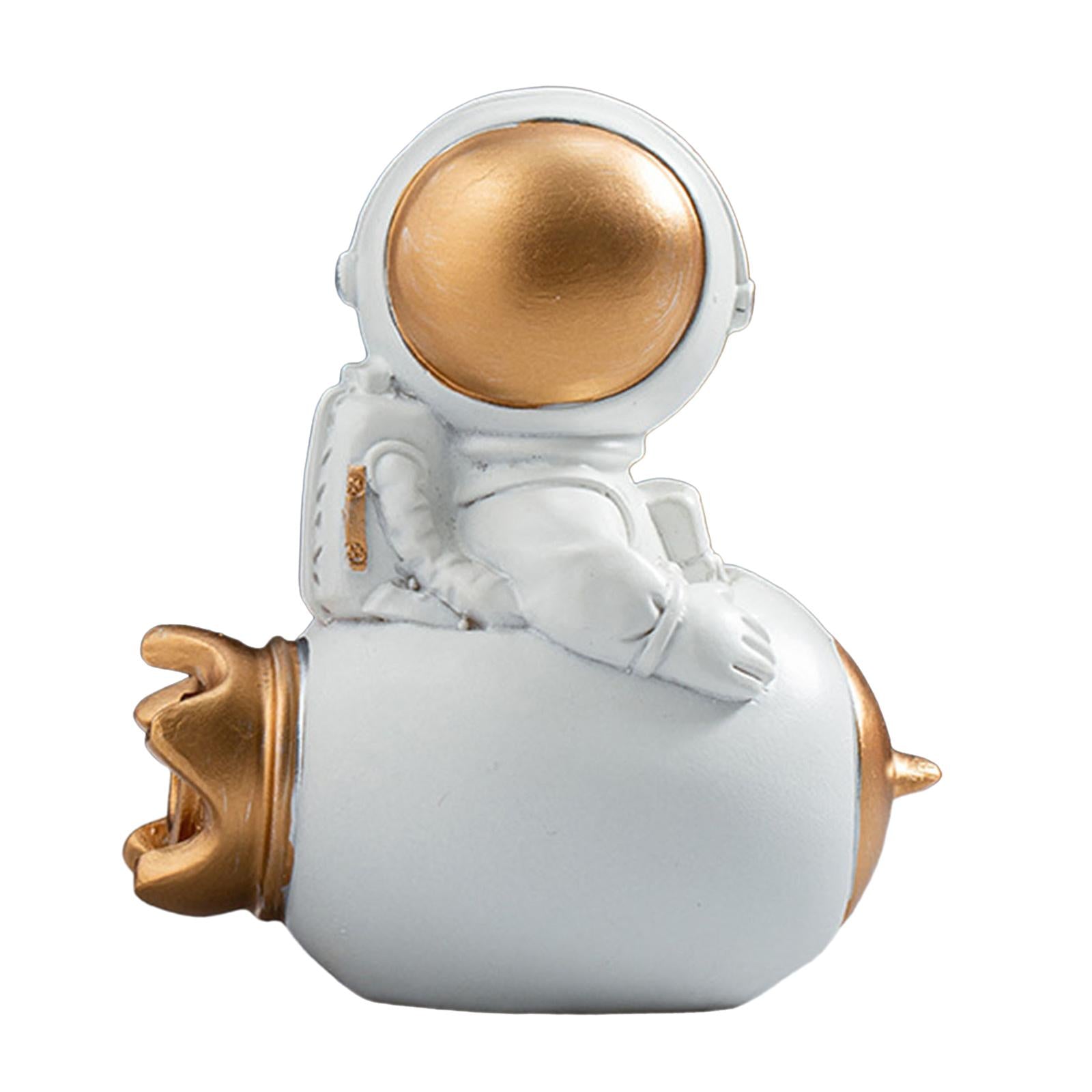 Spaceman Figurine Educational Themed Art for Themed Party Decor Housewarming Sitting Rocket
