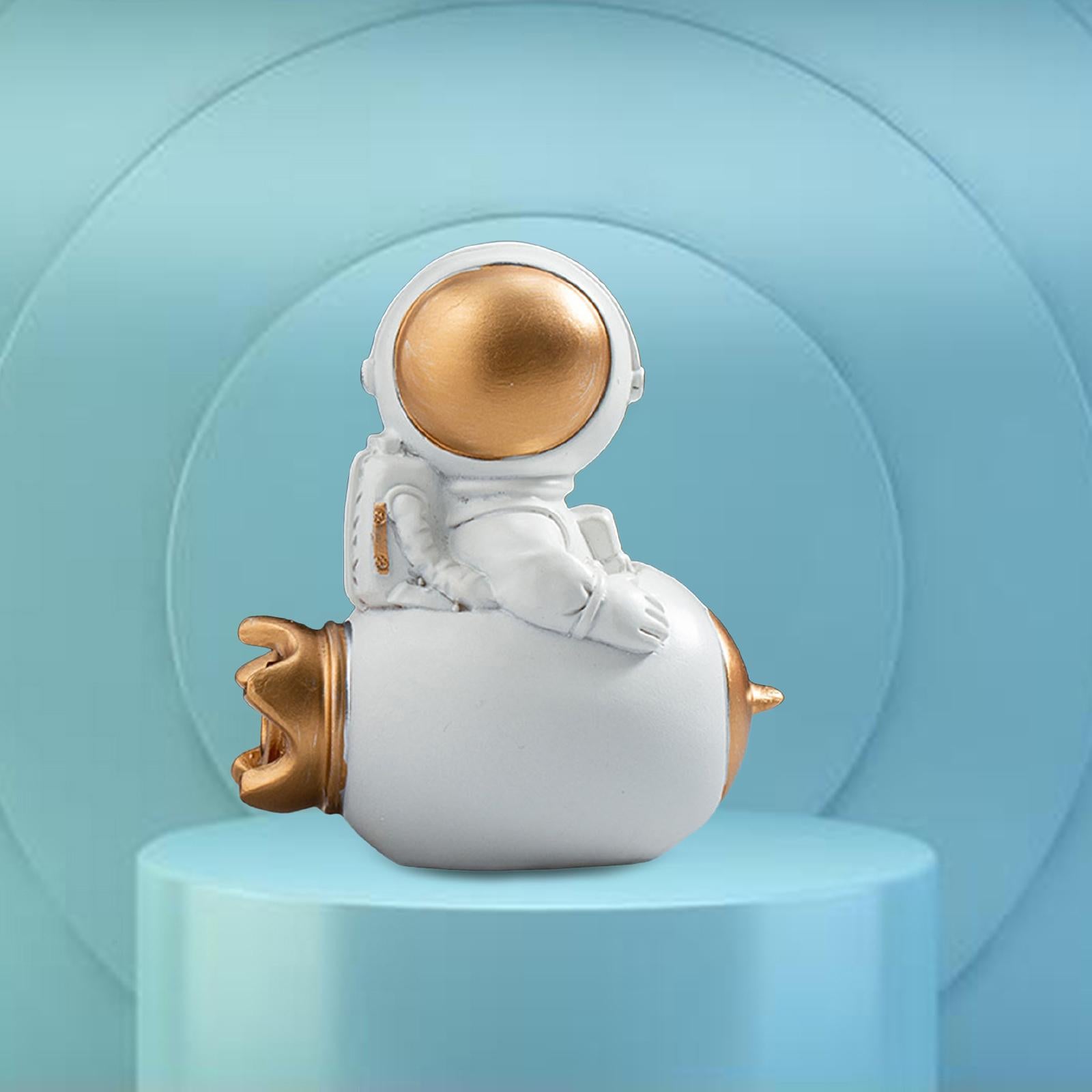 Spaceman Figurine Educational Themed Art for Themed Party Decor Housewarming Sitting Rocket