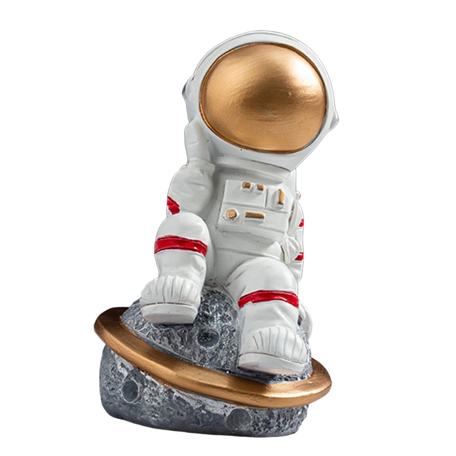 Spaceman Figurine Educational Themed Art for Themed Party Decor Housewarming Sitting on Planet