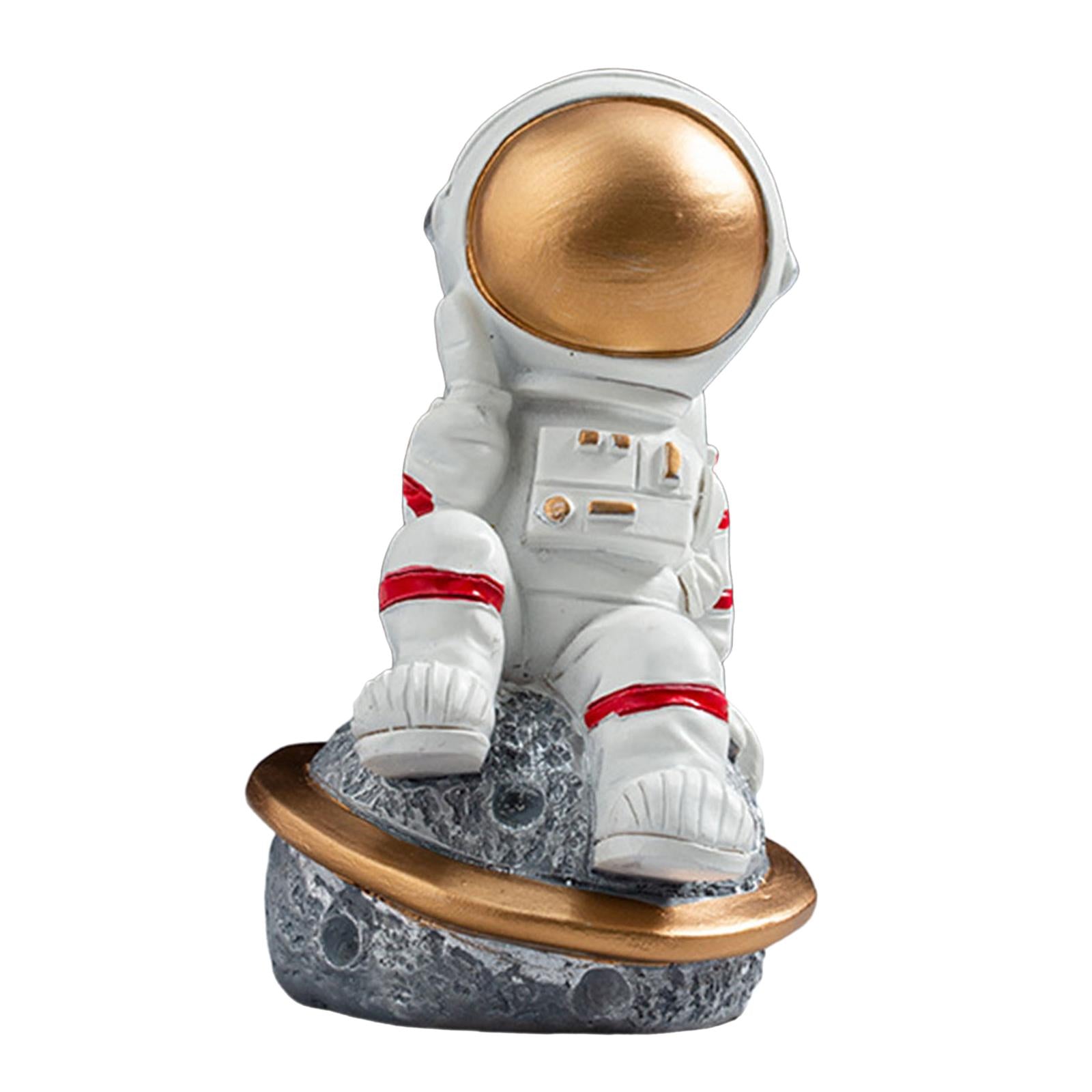 Spaceman Figurine Educational Themed Art for Themed Party Decor Housewarming Sitting on Planet