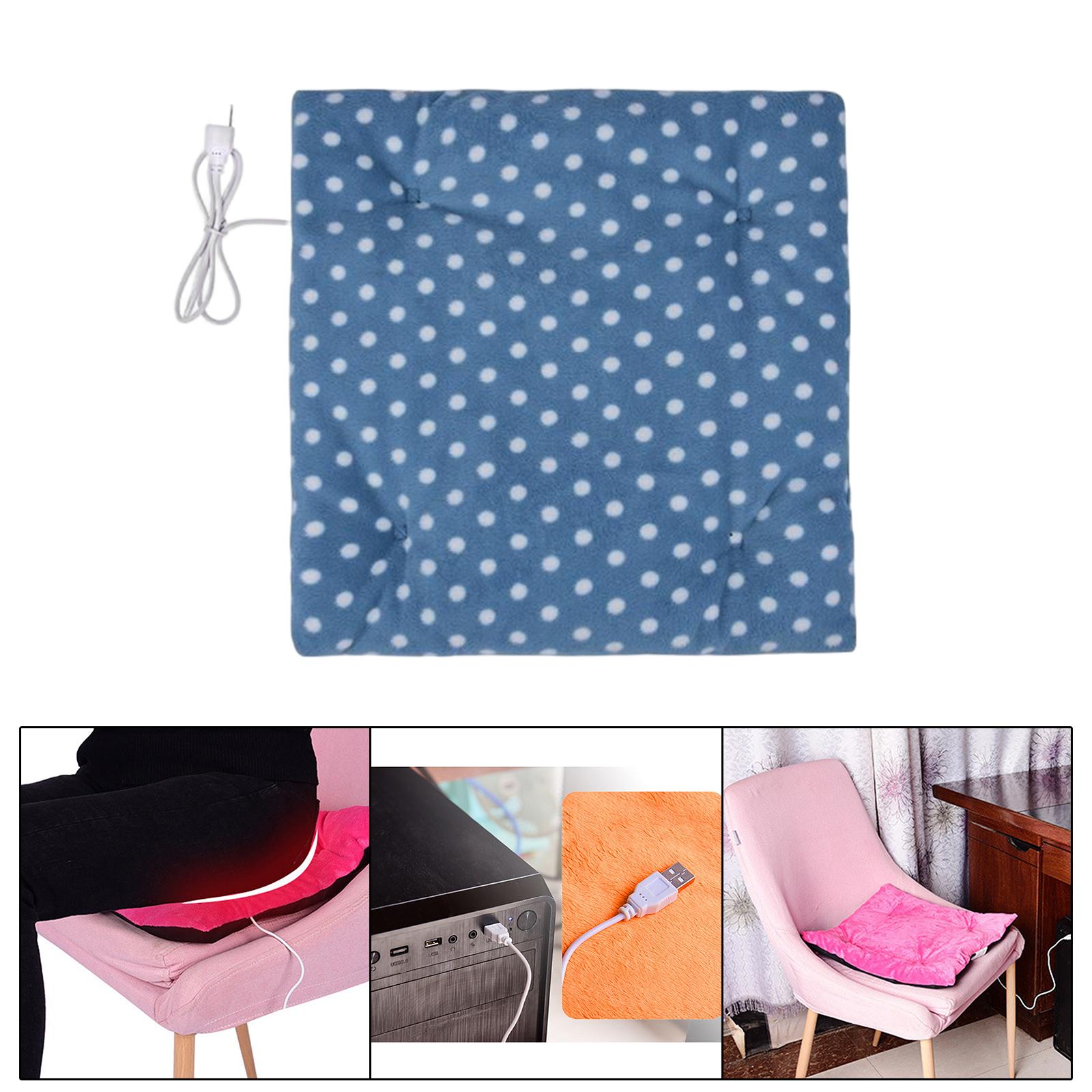 Electric Heating Pad Comfortable USB Warm for Car Bedroom Blue