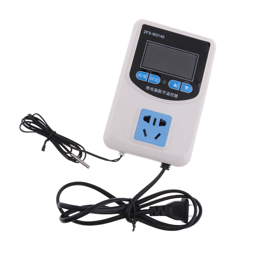 Digital Pre-wired Temperature Controller Outlet Thermostat Heating Cooling 1500W